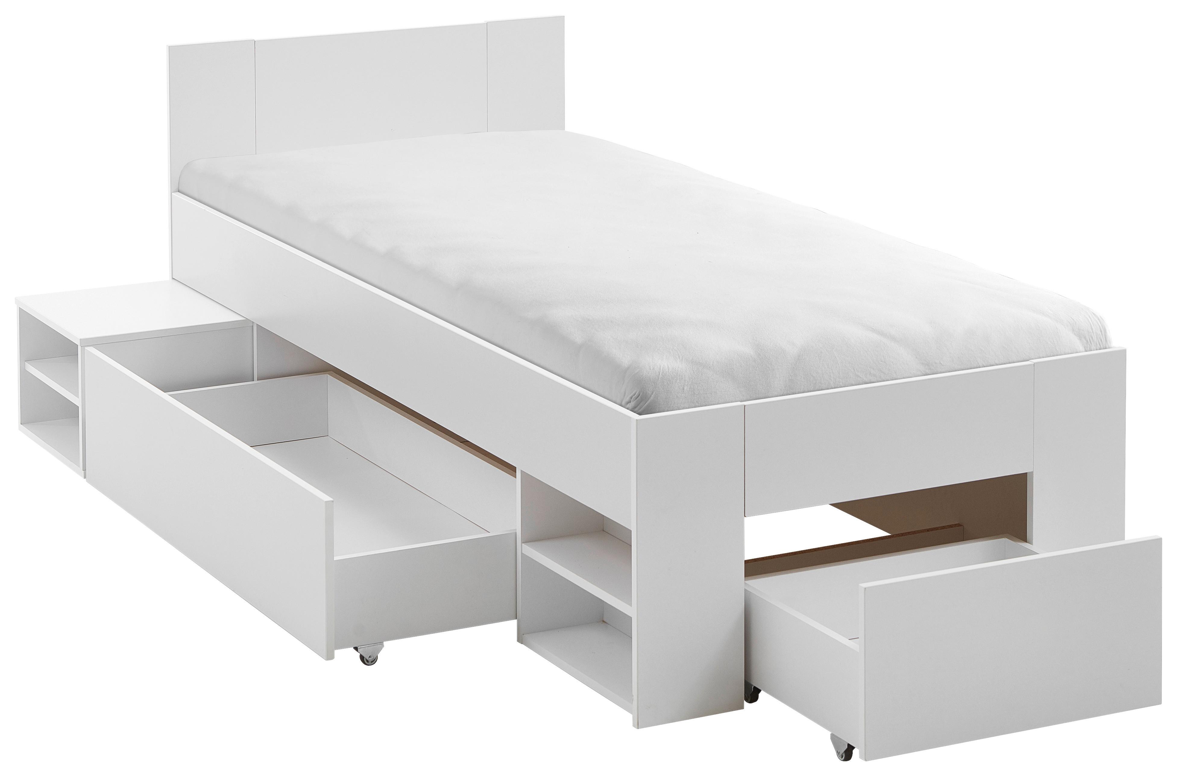 Bett Azurro 2-90 Weiss - Weiss, Modern, Holzwerkstoff (90/200cm) - Mömax
