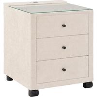 Noćni Ormarić Elysia - bež, Trend, staklo/drvni materijal (48/68/45,5cm) - Premium Living