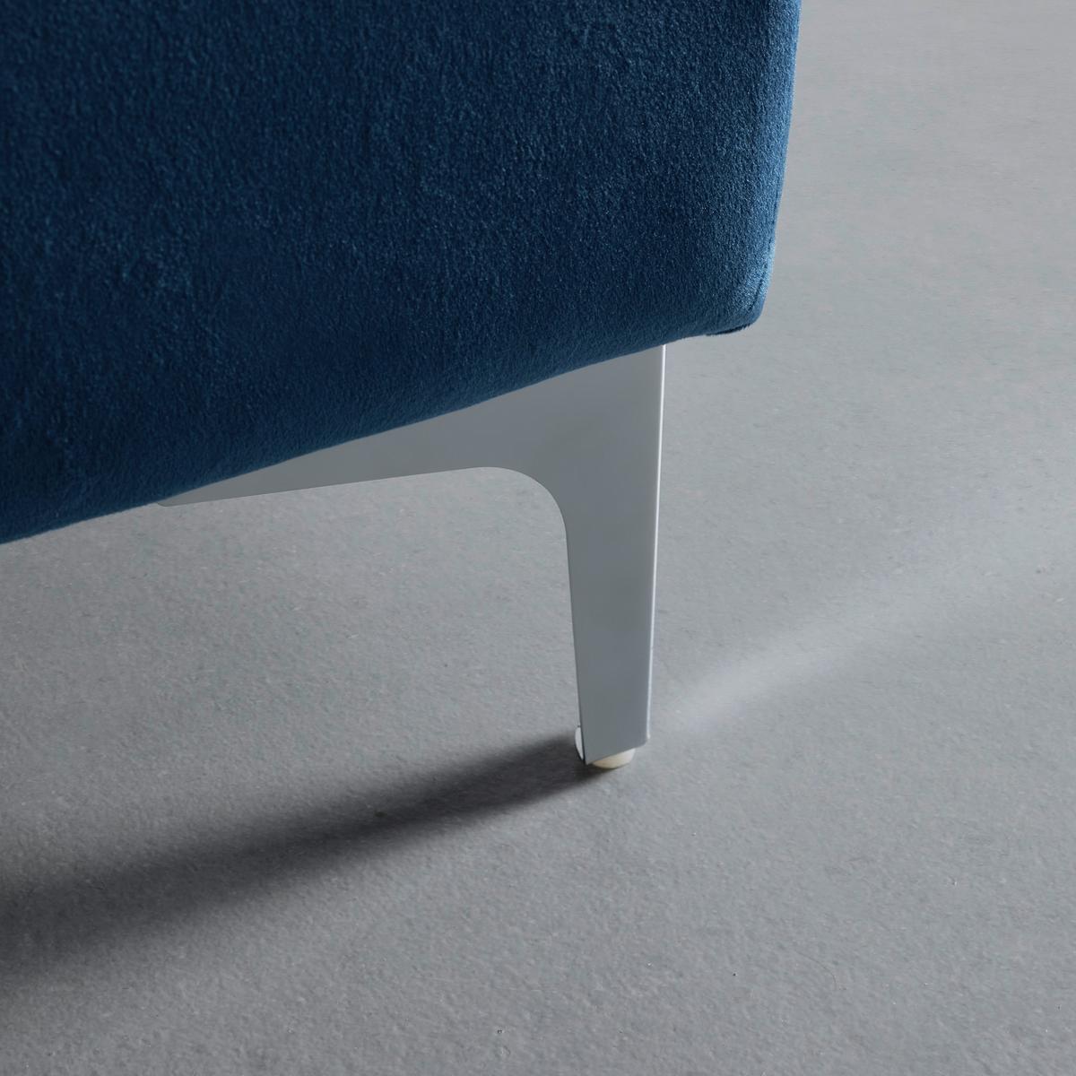 WOHNLANDSCHAFT ISA - Blau/Chromfarben, MODERN, Holz/Textil (280/91/204cm) - Livetastic