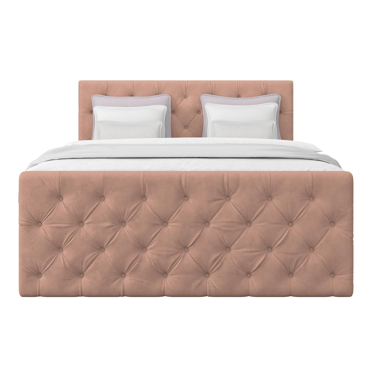 Boxspring Krevet Elio - bež/prljavo ružičasta, Romantično / ladanjski, tekstil/plastika (160/200cm) - Modern Living