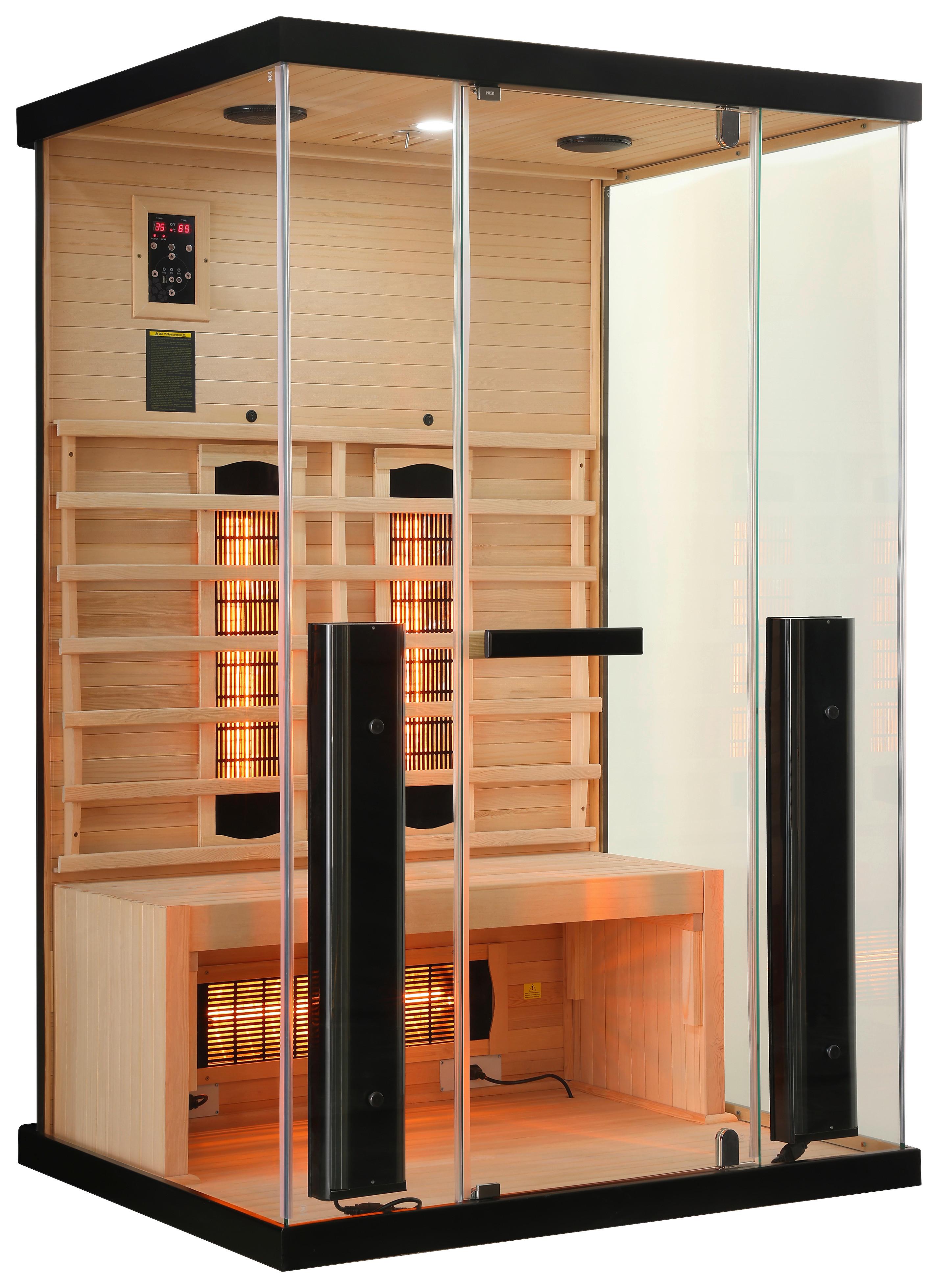 Infrakabin 2 Személyes Billund 2 - natúr, Basics, Üveg/fa (125/190/100cm)