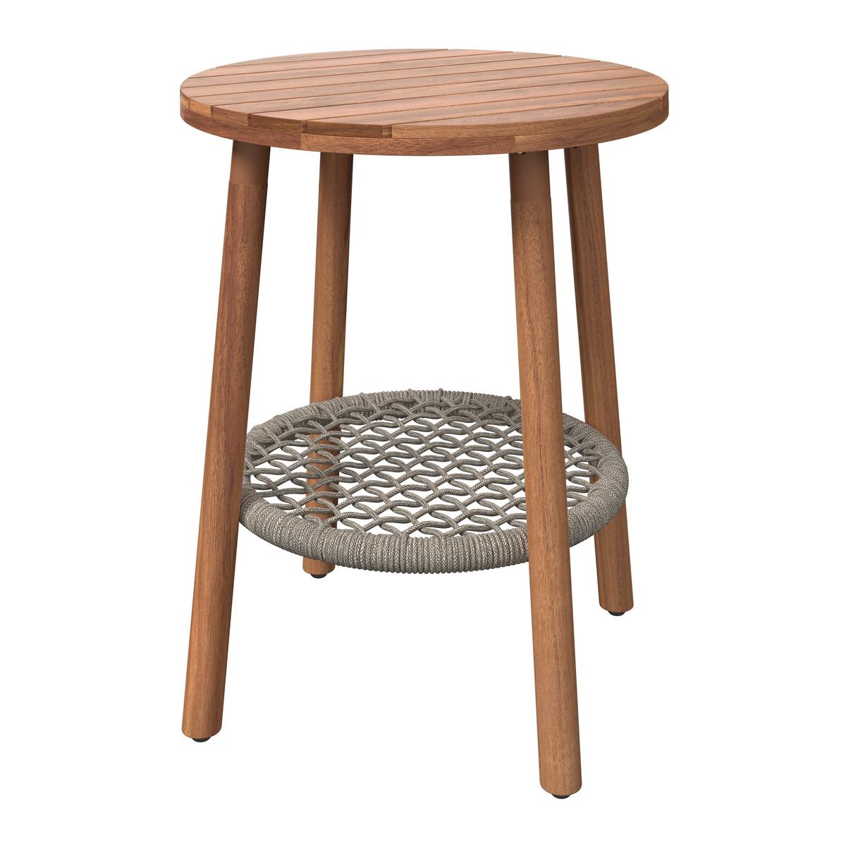 Balkonszett Bardolino - világosszürke/akáciaszínű, Modern, textil/fa - Mömax