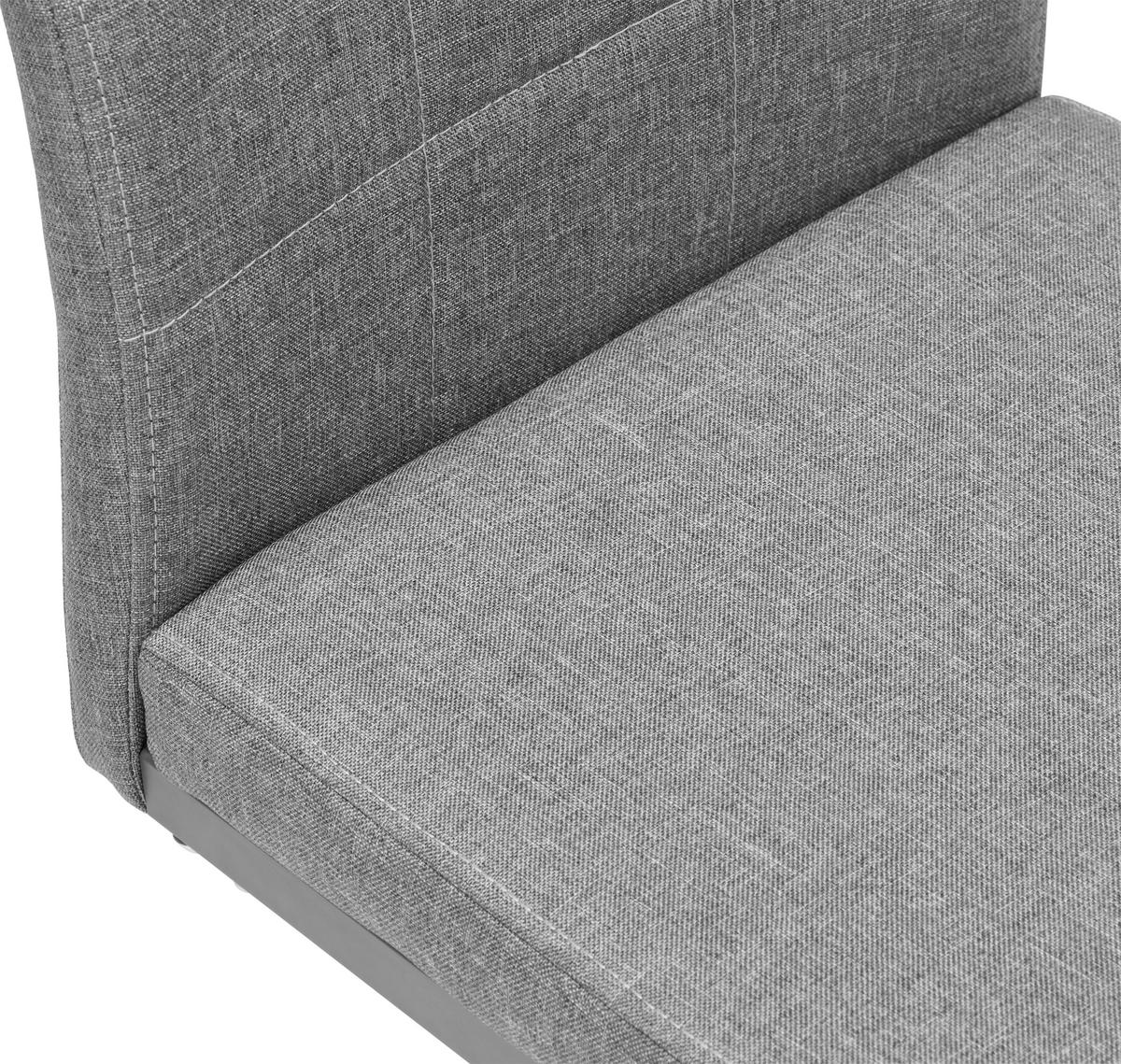 KRZESŁO NA PŁOZIE LEADER - jasnoszary/szary, Modern, metal/tkanina (43/100/59cm) - Livetastic