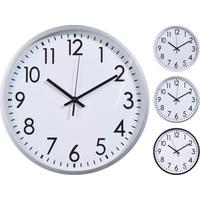 Falióra Clock - ezüst/fekete, műanyag (30/3,8cm)