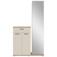 Predsoblje Malaga - boje hrasta/krem, Basics, staklo/drvni materijal (105/188/38cm) - Modern Living