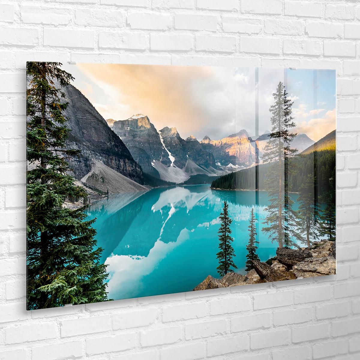 Glasbild Multicolor ca. 120x80cm - Multicolor, Basics, Glas/Papier (120/80cm)