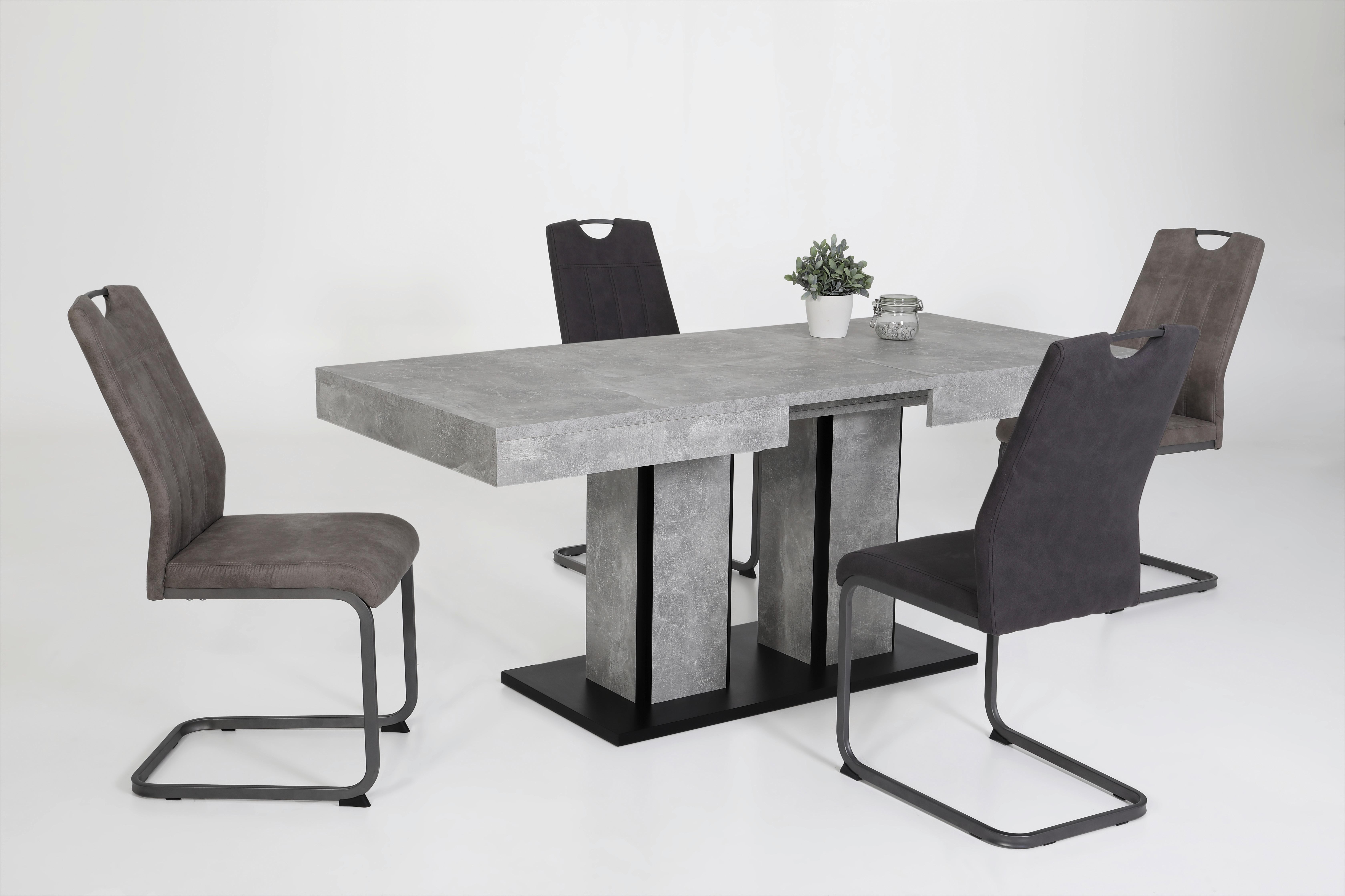 Esstisch Rose Anthrazit/Grau - Anthrazit/Grau, MODERN, Holzwerkstoff (140/80/76cm) - MID.YOU
