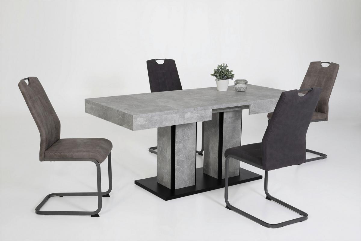 Esstisch Rose Anthrazit/Grau - Anthrazit/Grau, MODERN, Holzwerkstoff (140/80/76cm) - MID.YOU