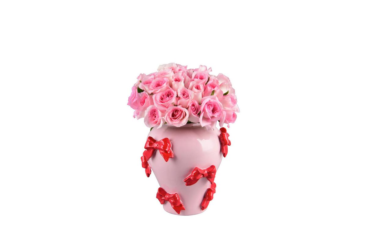 Dekovase Baily Rosa/Rot - Rot/Rosa, Basics, Keramik (21,5/21,5/22cm)