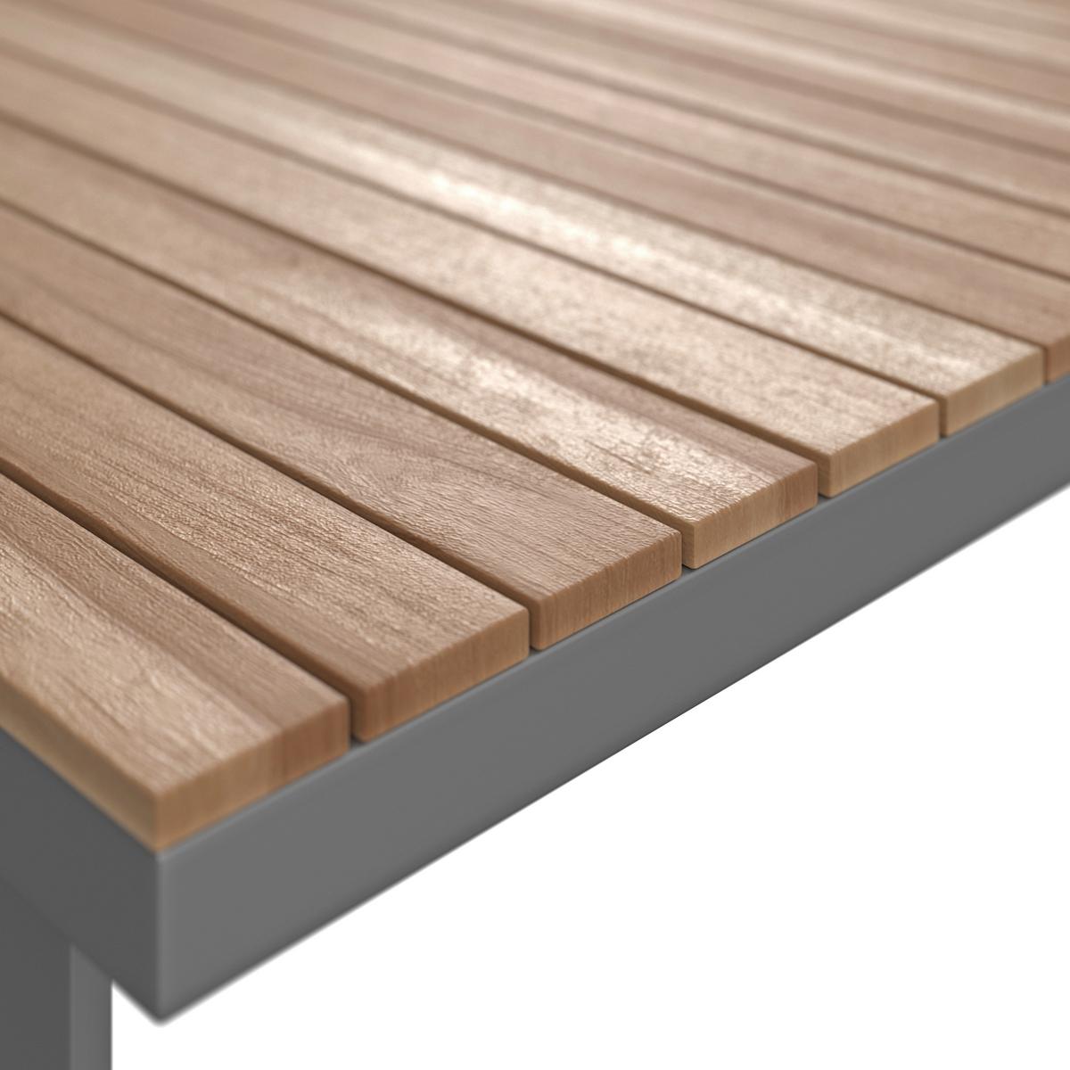 Gartenlounge Elia - Grau/Akaziefarben, Modern, Holz/Textil (236,5/75/236,5cm) - Bessagi Garden