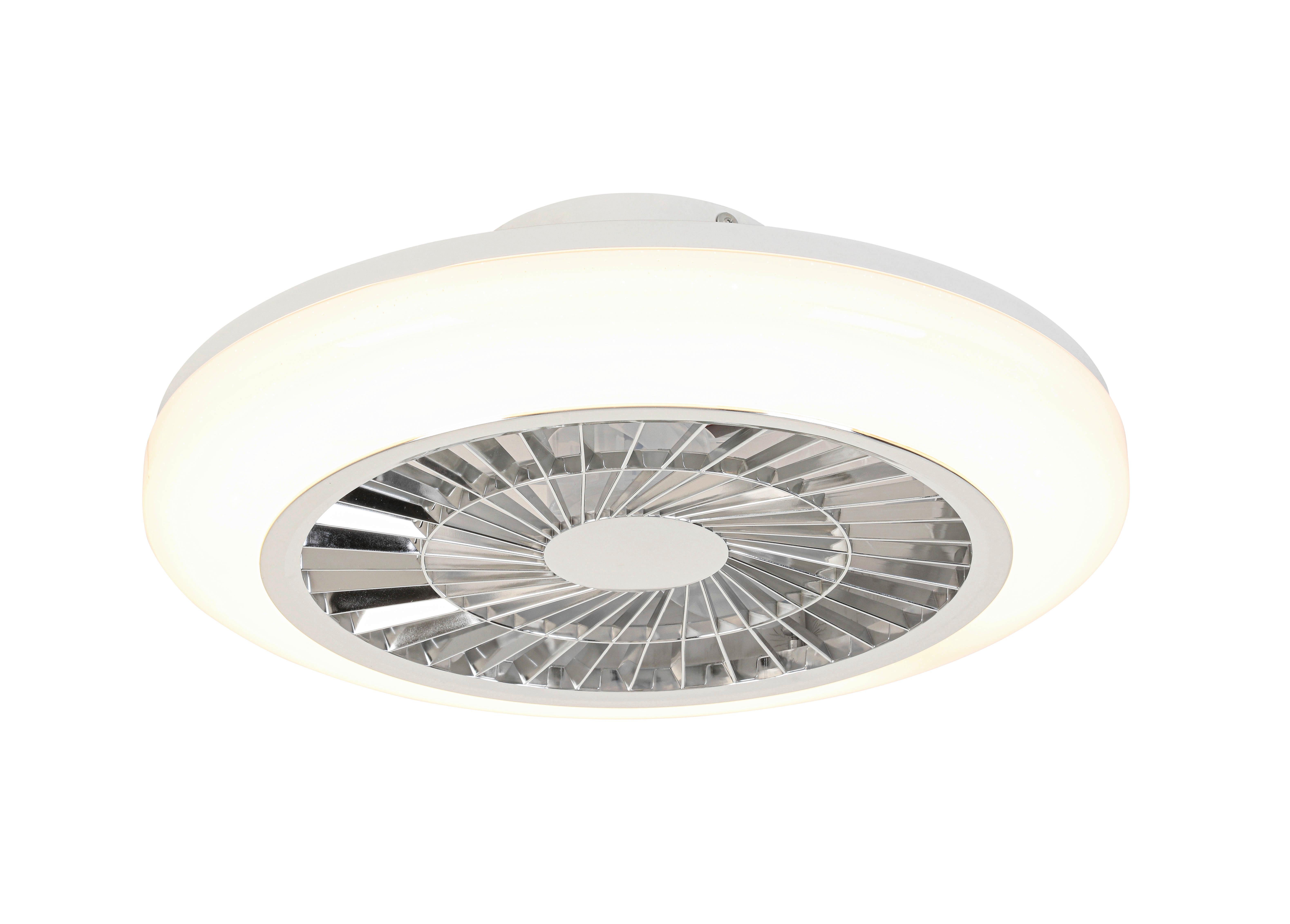 WENTYLATOR SUFITOWY ANGELA - biały/przezroczysty, Trend, tworzywo sztuczne (45/16cm) - Novel