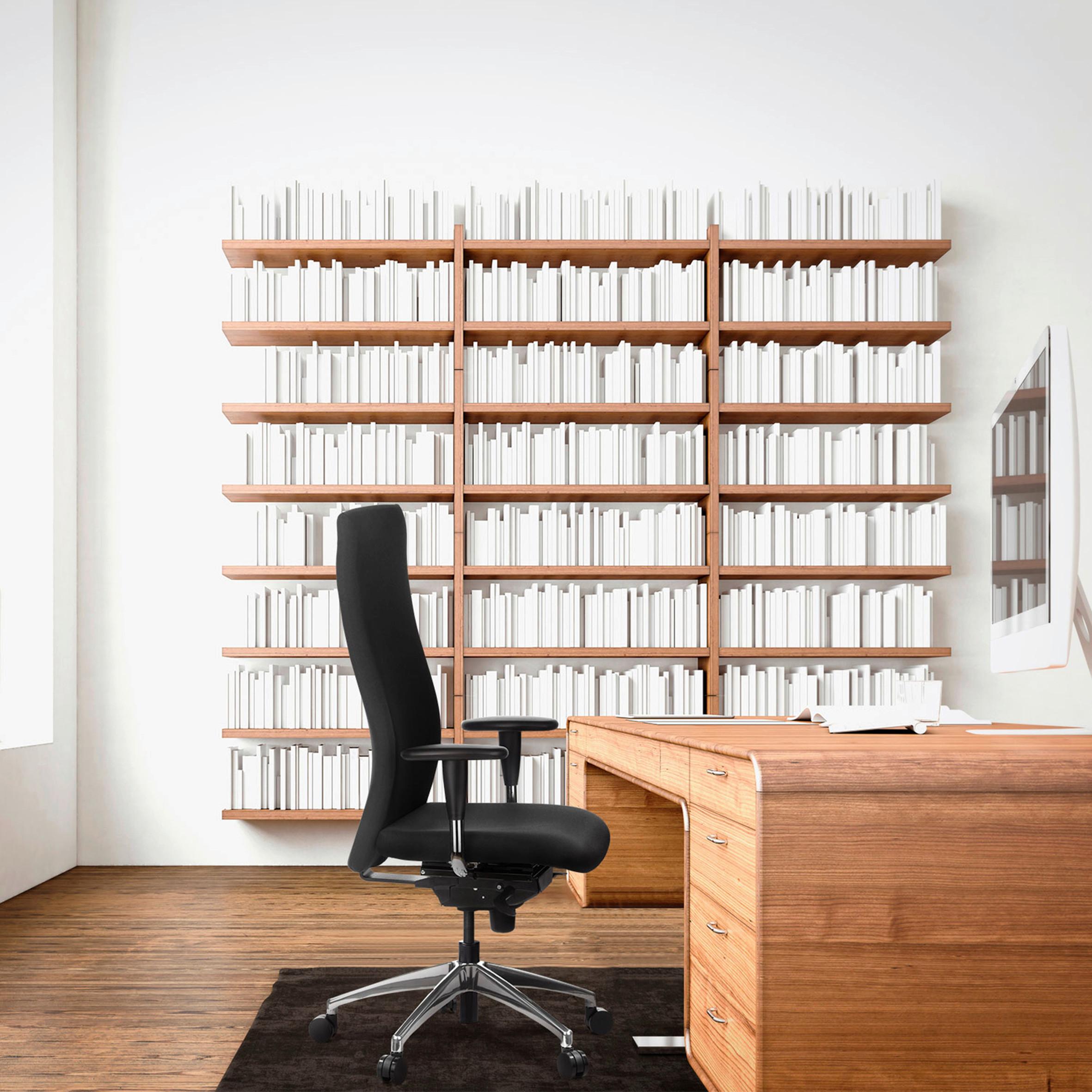 Pisarniški Stol Office-tec, Črna - črna/barve aluminija, Moderno, kovina/umetna masa (58/131/54cm) - MID.YOU