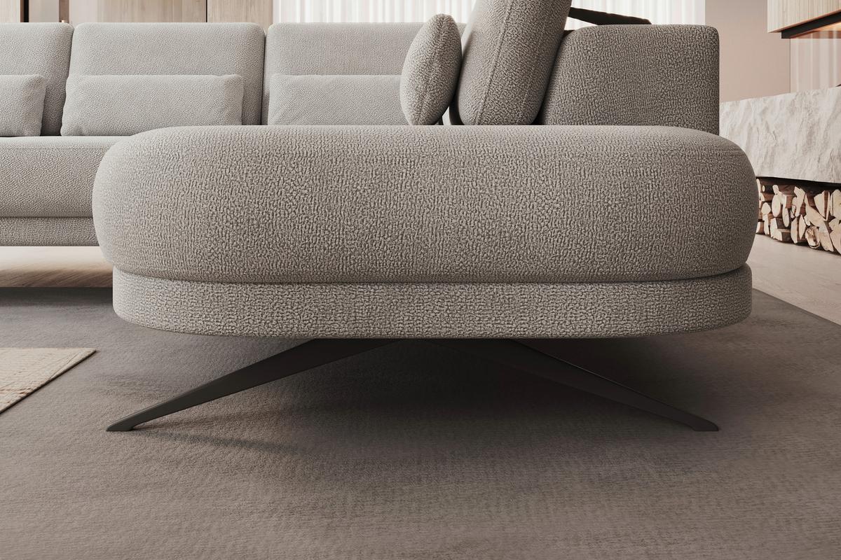 Coltar ILUSSIO L - gri deschis/crem, Modern (248-205/83-104/111cm) - Modern Living