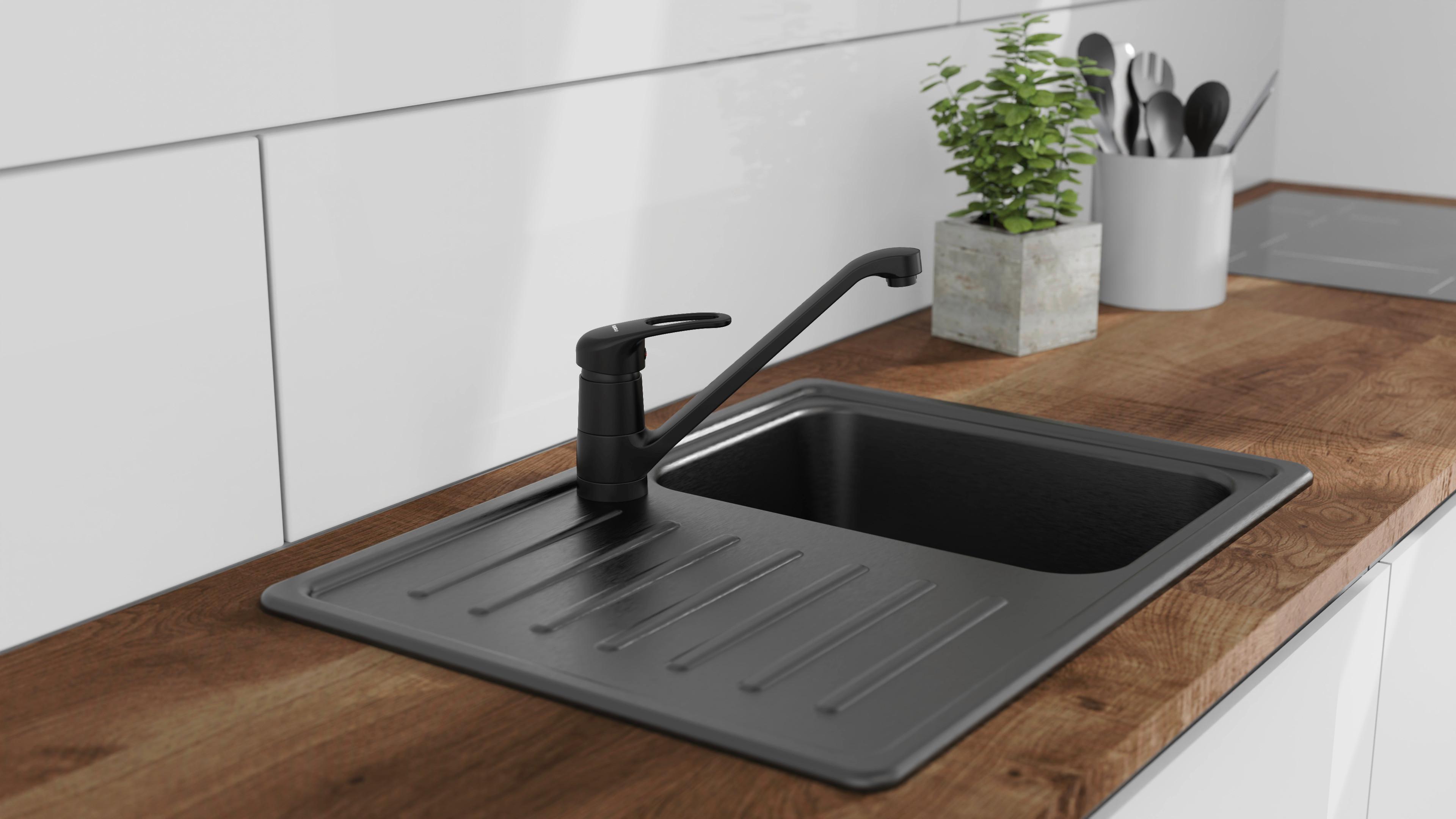 Küchenarmatur Grande in Schwarz matt - Schwarz, Lifestyle, Kunststoff/Metall (5,5/20/27cm) - Schütte