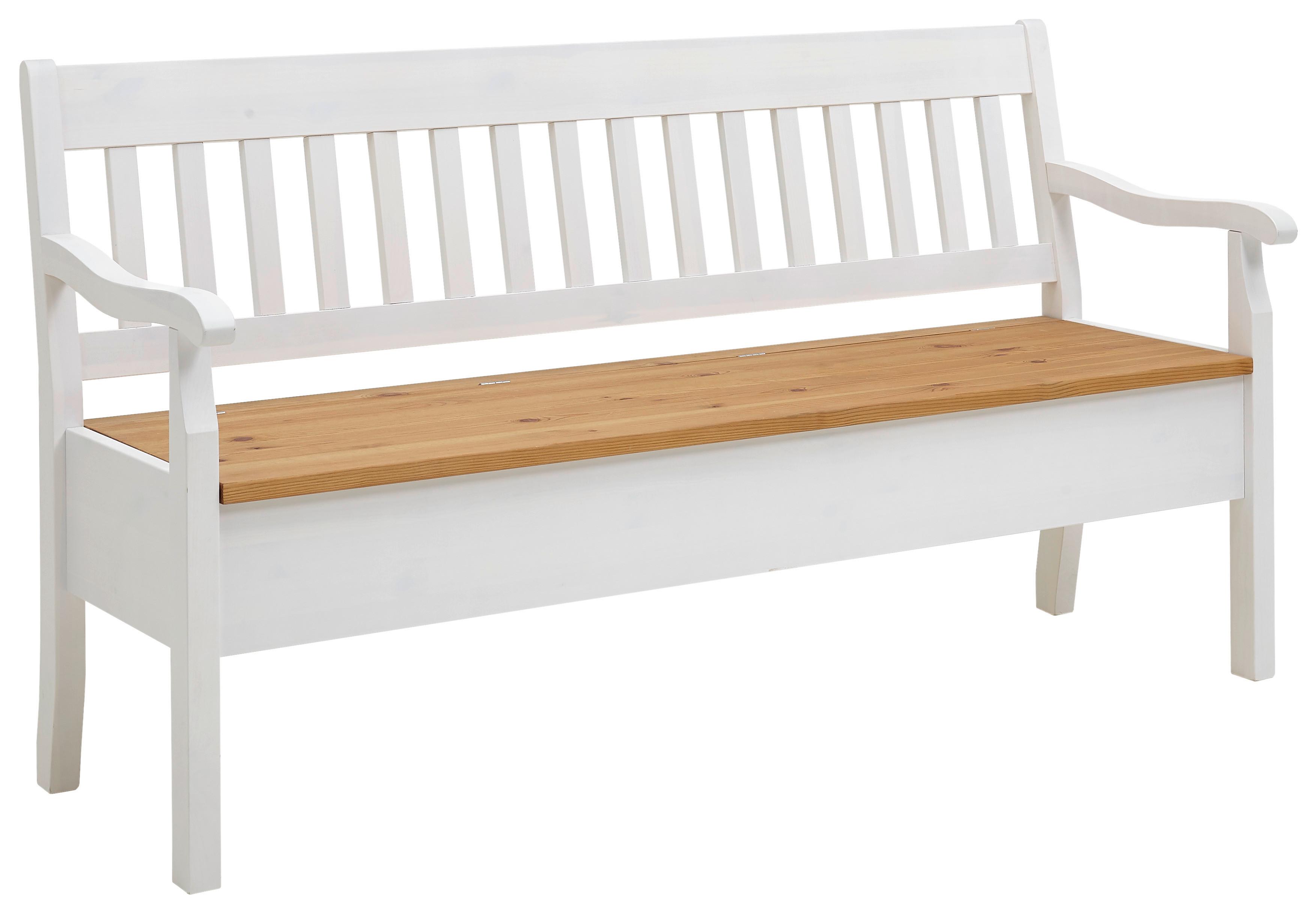 ŁAWKA BOSTON - biały/kolor ługowy, Romantik / Landhaus, drewno (169/93/58cm) - Boxxx