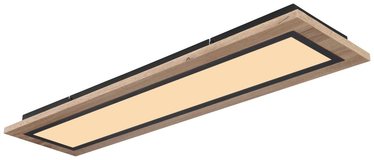 LED-DECKENLEUCHTE 67292DCCT  BRAUN/OPAL/SCHWARZ - Dunkelbraun/Opal, Basics, Kunststoff/Metall (80/20/5,5cm) - Globo