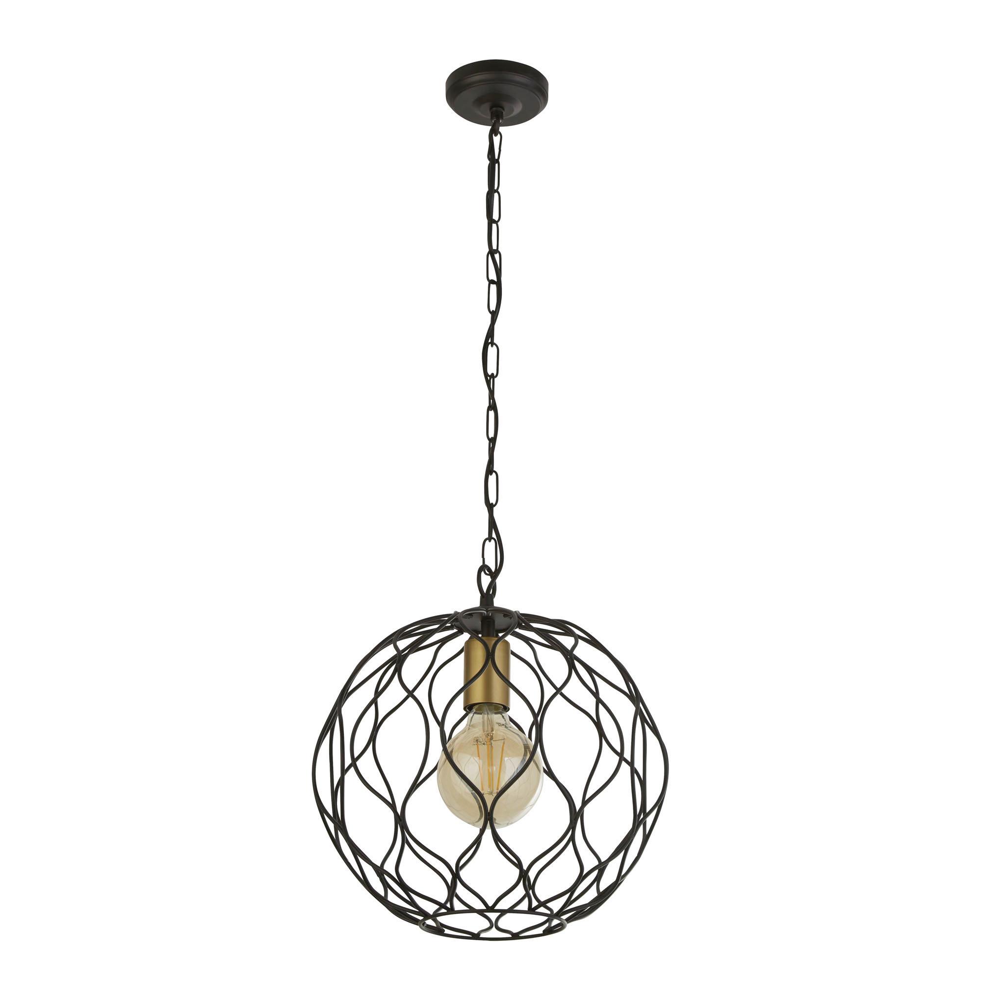 Függőlámpa 4511-1bk - fekete/aranyszínű, Design, fém (31.5/33cm)