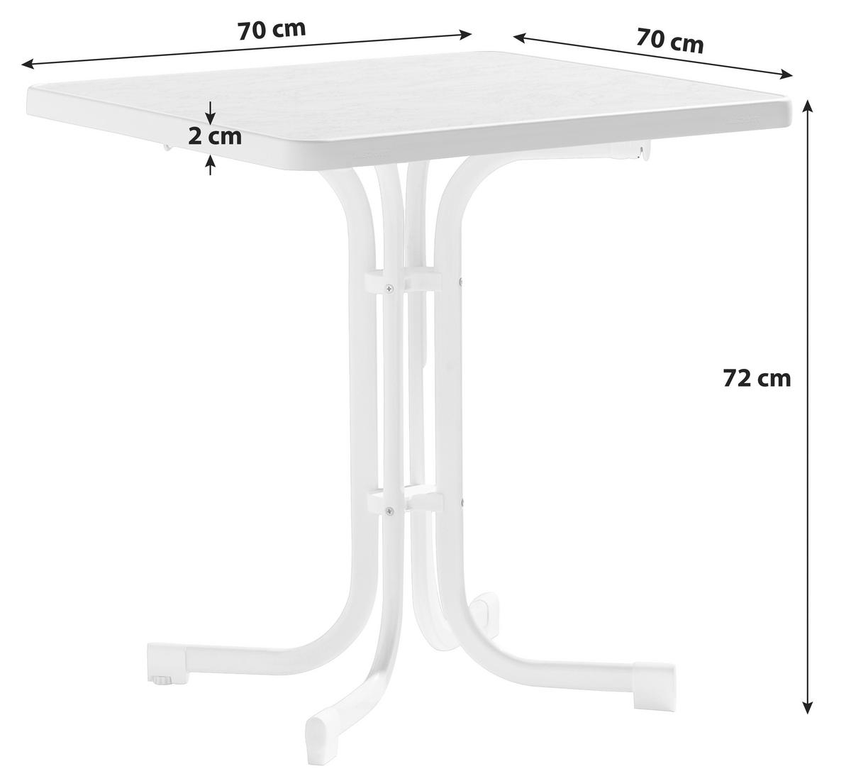 Gartentisch ca. 70x70x72cm Champagner;Mokka - Champagner/Mokka, MODERN, Holzwerkstoff/Metall (70/70/72cm) - Sieger