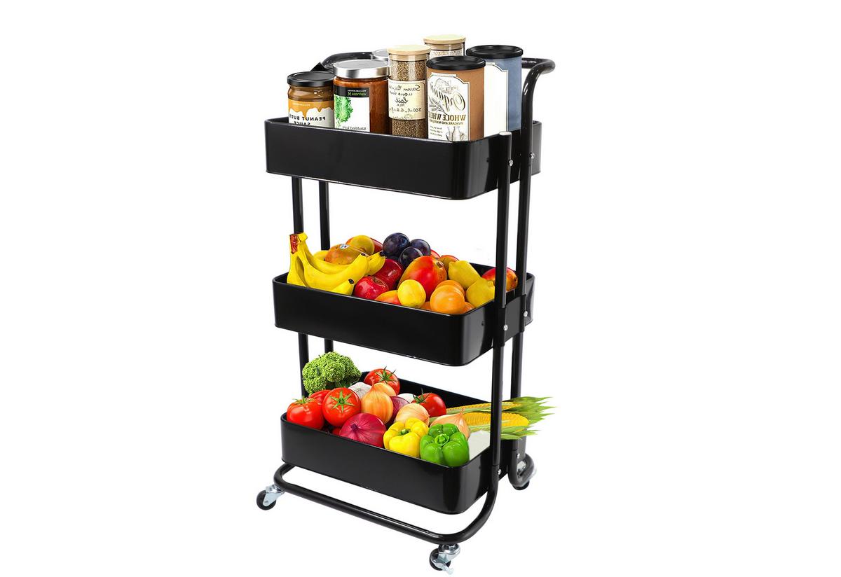 Servierwagen Danao in Schwarz - Schwarz, Basics, Metall (43/32/86cm) - Echtwerk