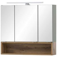 SZAFKA Z LUSTREM SMILLA - kolor dębowy/kolor srebrny, Modern, materiał drewnopochodny/metal (66,6/64,6/16cm) - Stylife