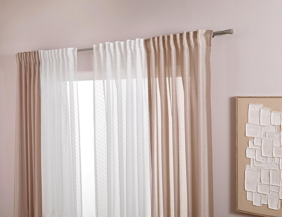 ZASŁONA GOTOWA PUNTI - biały, Basics, tkanina (140/245cm) - Esposa