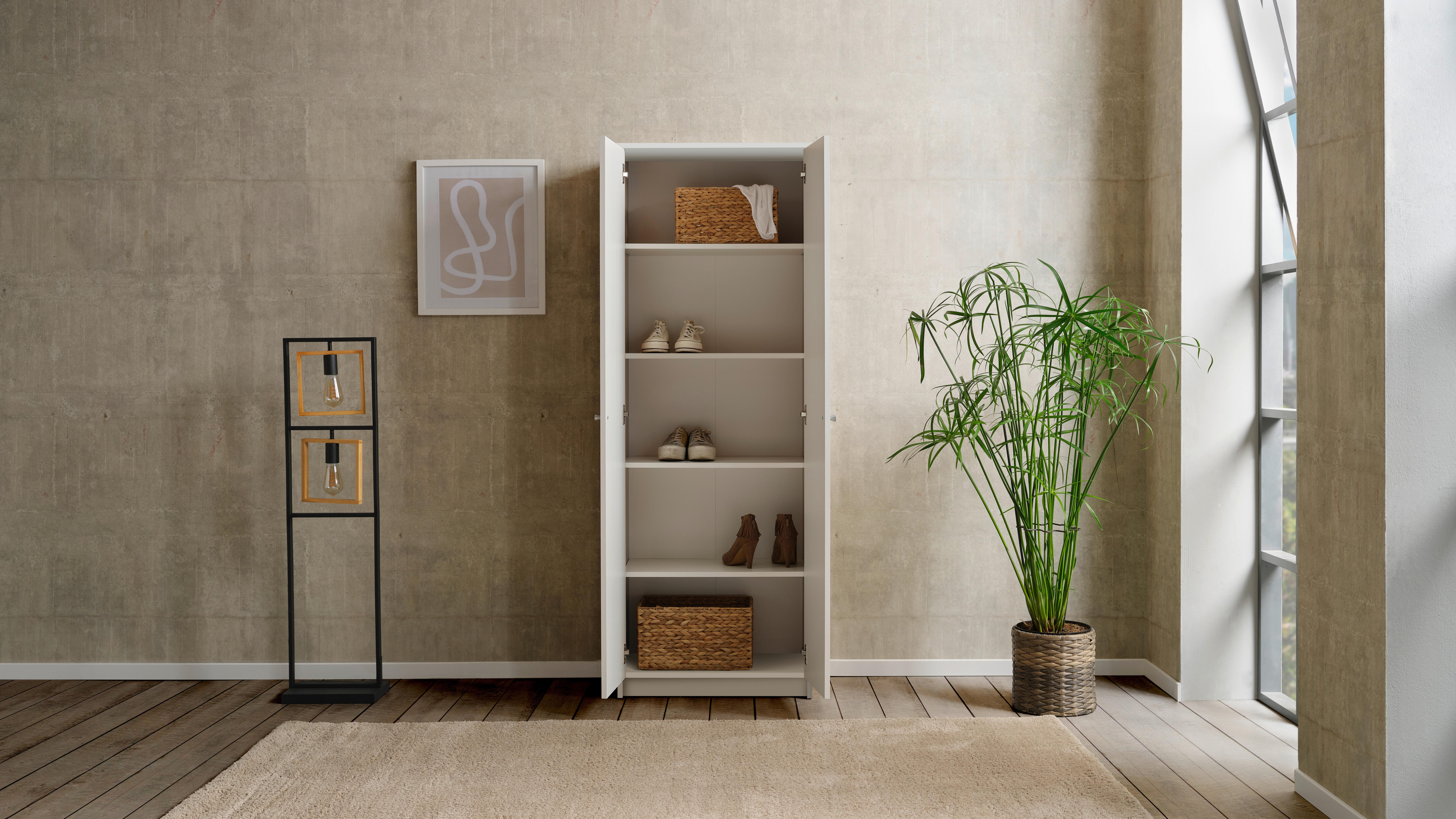 Dulap pentru pantofi KV05 - alb, Modern (62,4/178,6/35,4cm) - Best Price