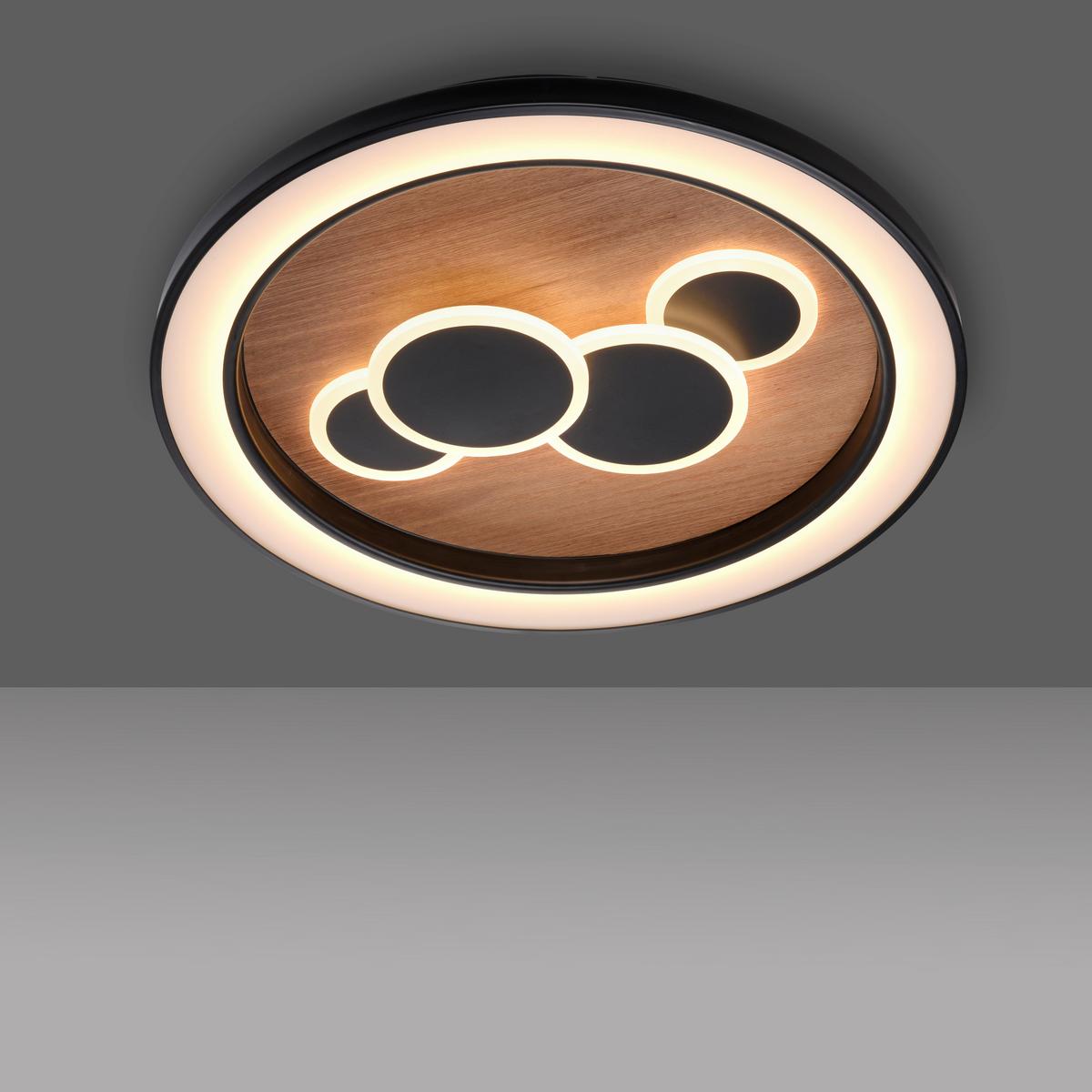 LAMPA SUFITOWA LED 6284-79 ELIZA - Natur, drewno (60/60/8cm) - Paul Neuhaus