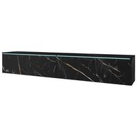 Lowboard ca. 180x30 cm mit LED Stein Optik - Graphitfarben/Grau, Basics, Holzwerkstoff/Kunststoff (180/30/33cm) - P & B