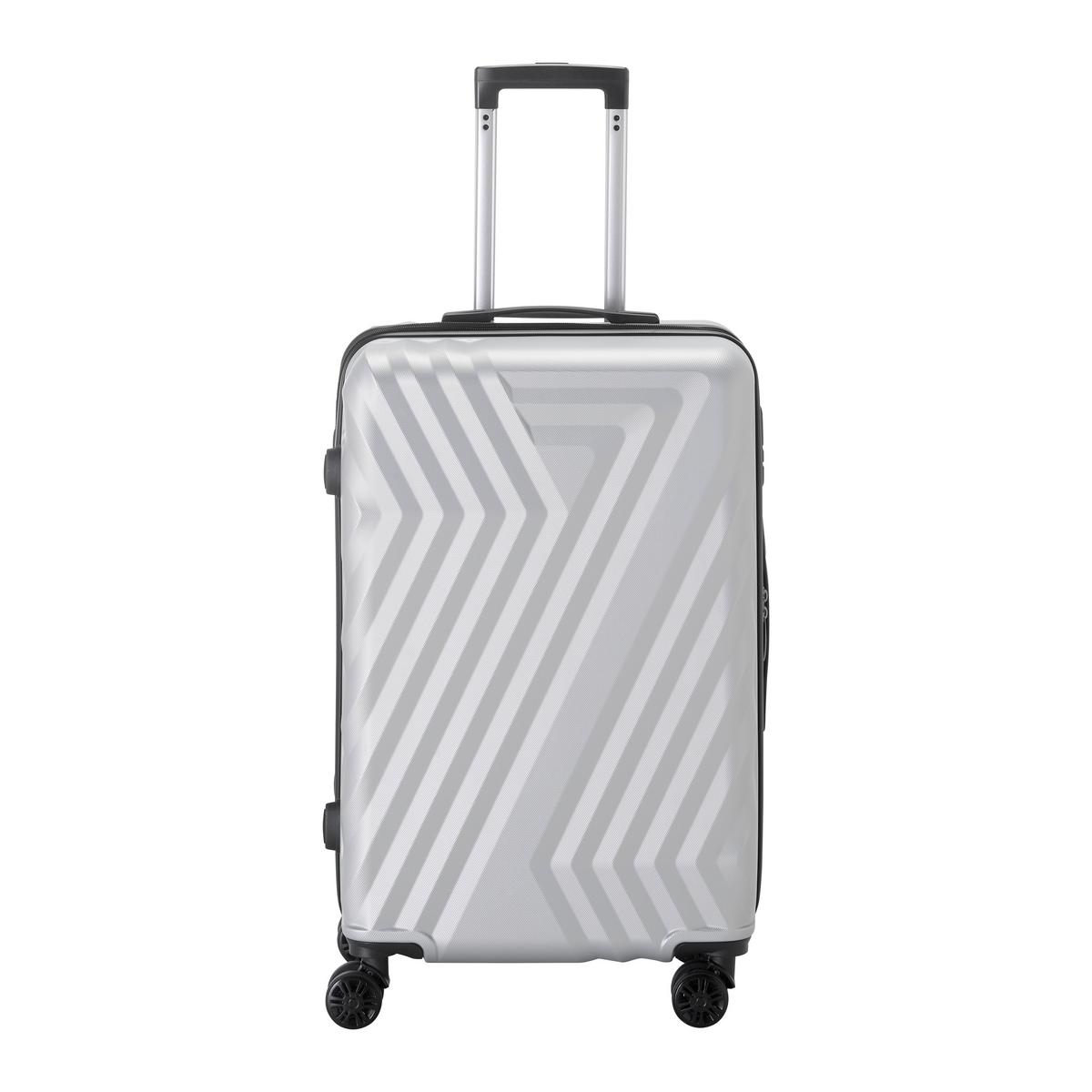 Reisekofferset Budapest Silberfarben, 3-teilig - Silberfarben, KONVENTIONELL, Kunststoff/Textil - Mömax