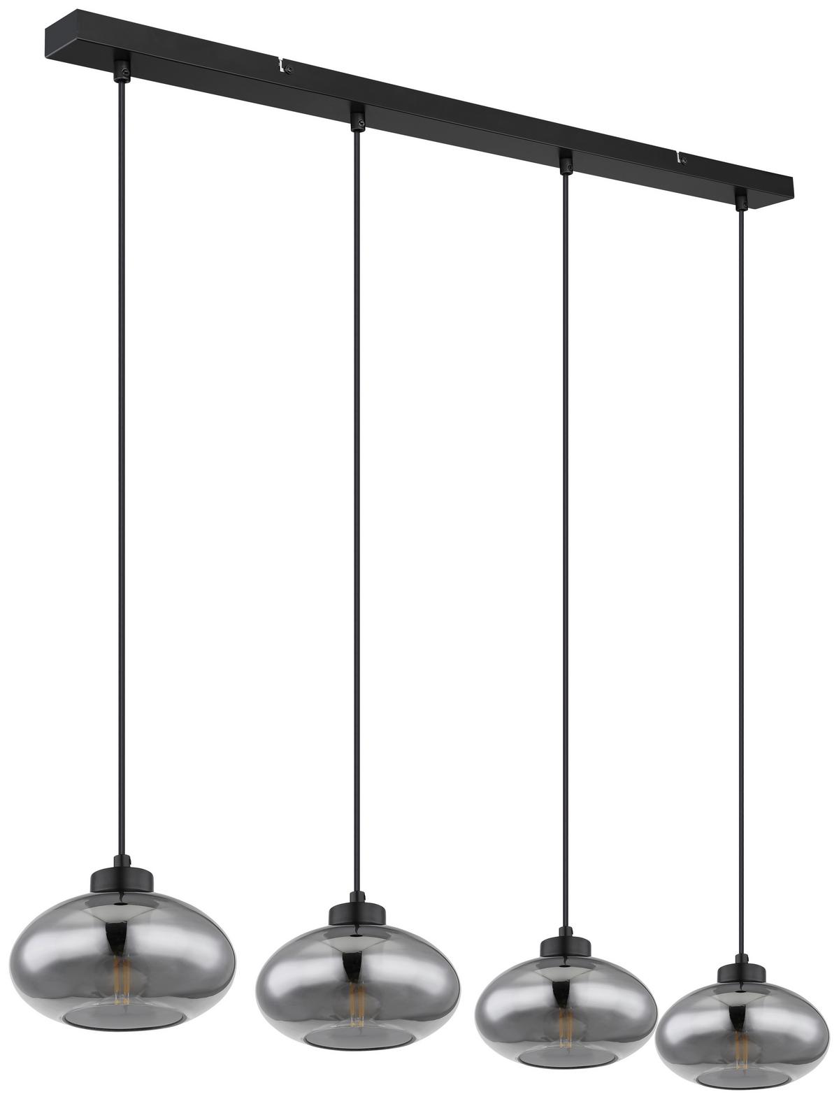 LAMPA WISZĄCA REIN - czarny, Design, metal/szkło (96/18/120cm) - Novel