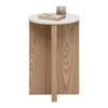 SIDOBORD MATERA -TREND - naturfärgad, Modern, trämaterial/sten (34/54cm) - Premium Living