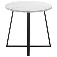 Couchtisch Silvia Weiß/Marmoroptik Rund - Schwarz/Weiß, MODERN, Holzwerkstoff/Metall (45/45/45cm) - Bessagi Home