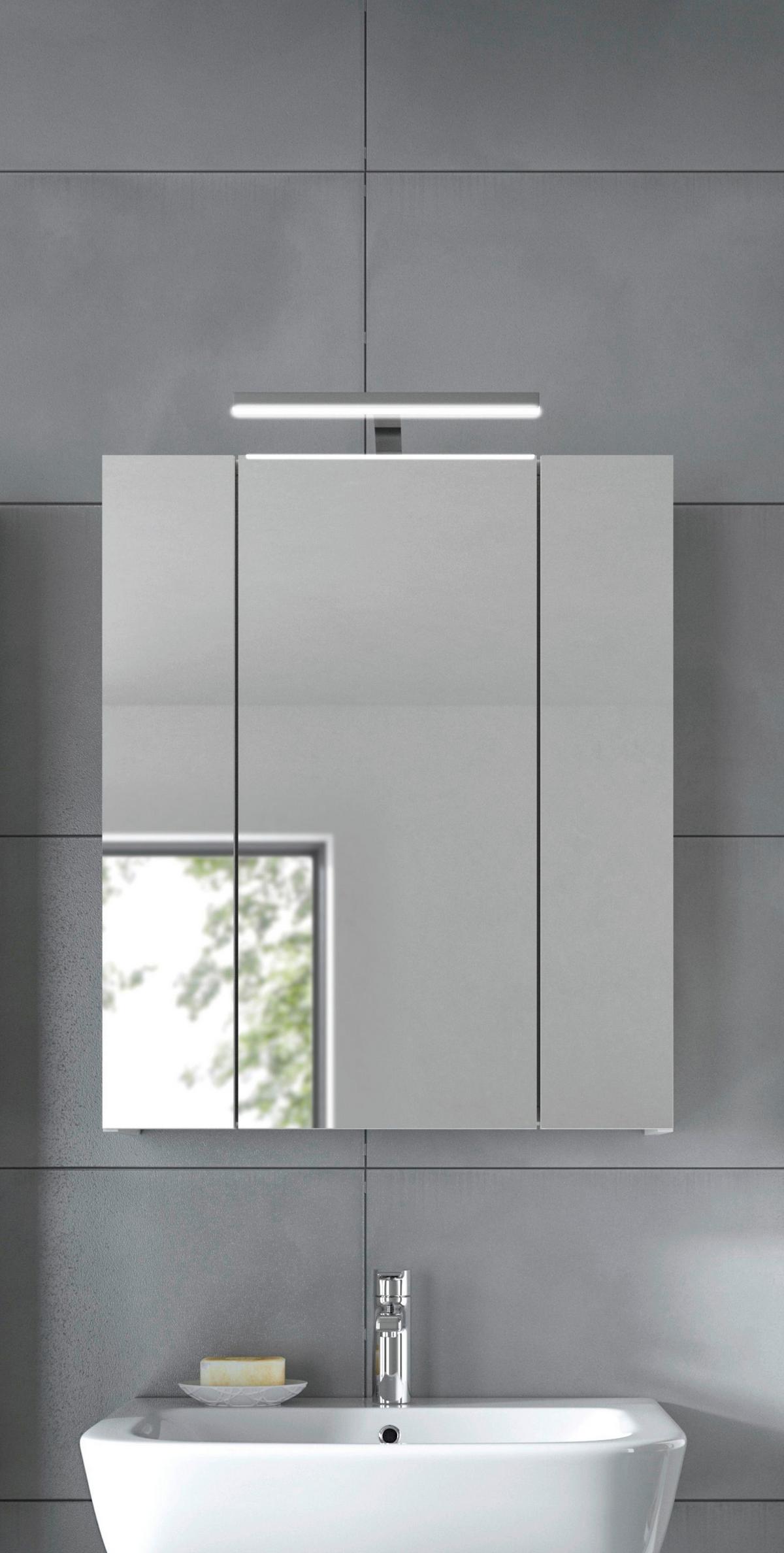 Spiegelschrank Ice mit LED Spiegelschrank Ice mit LED - Weiß Hochglanz/Weiß, MODERN, Holzwerkstoff (60/55/46cm) - MID.YOU