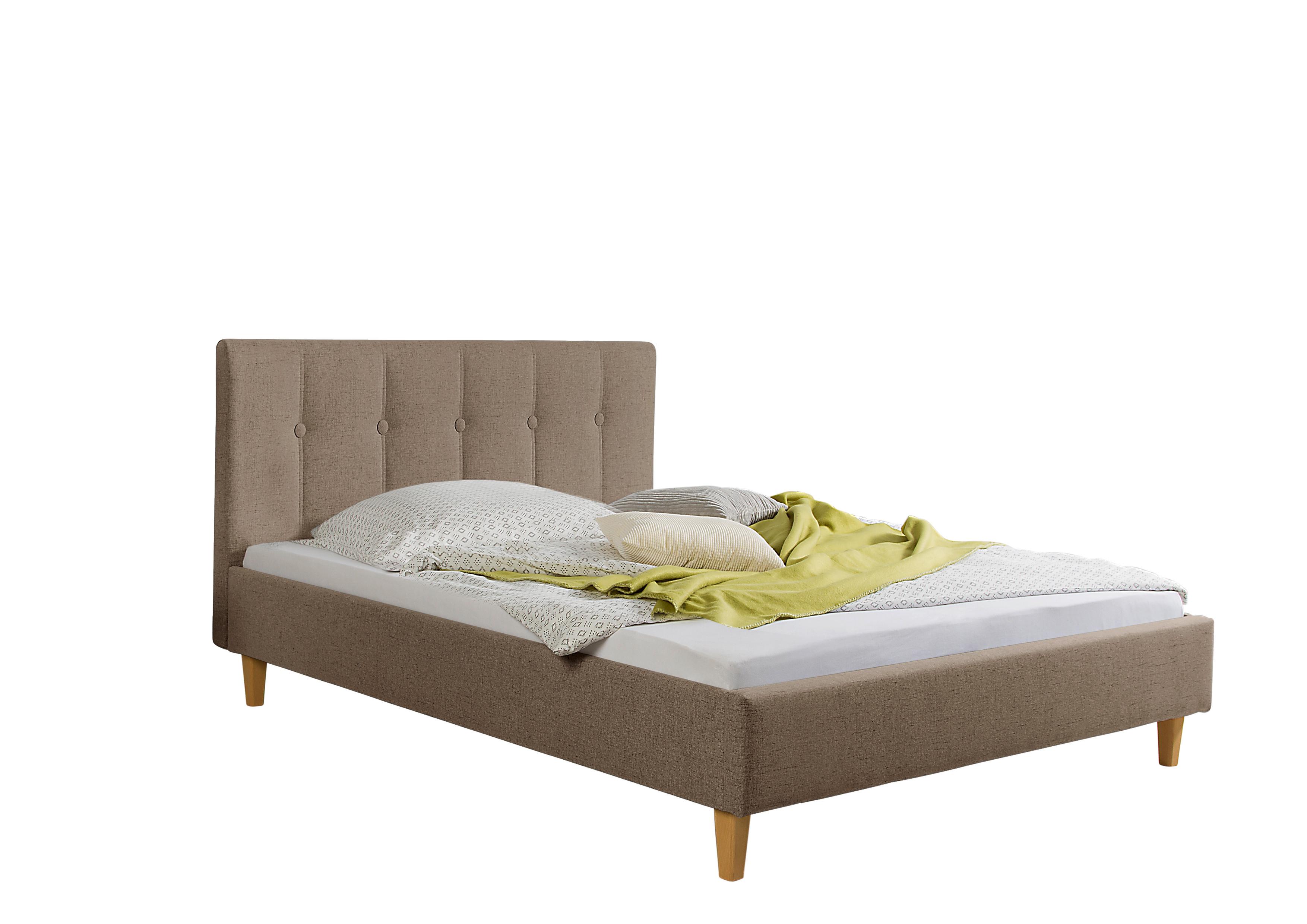 Polsterbett Kenny Hellbraun ca. 140x200 cm - Hellbraun/Naturfarben, MODERN, Holz/Textil (140/200cm) - Livetastic