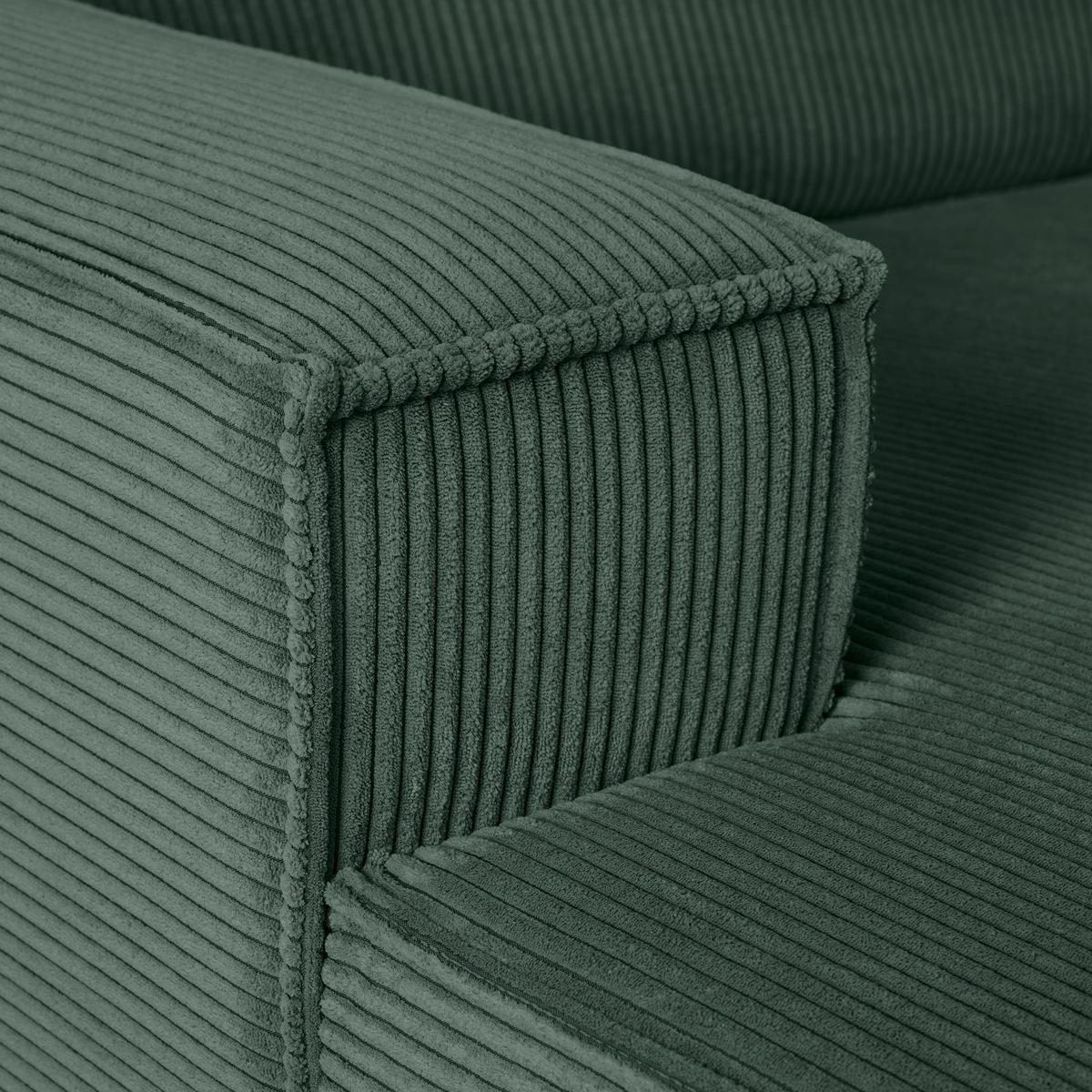 Wohnlandschaft Loft in Dunkelgrün - Dunkelgrün/Schwarz, MODERN, Kunststoff/Textil (172/75/265cm) - Mömax