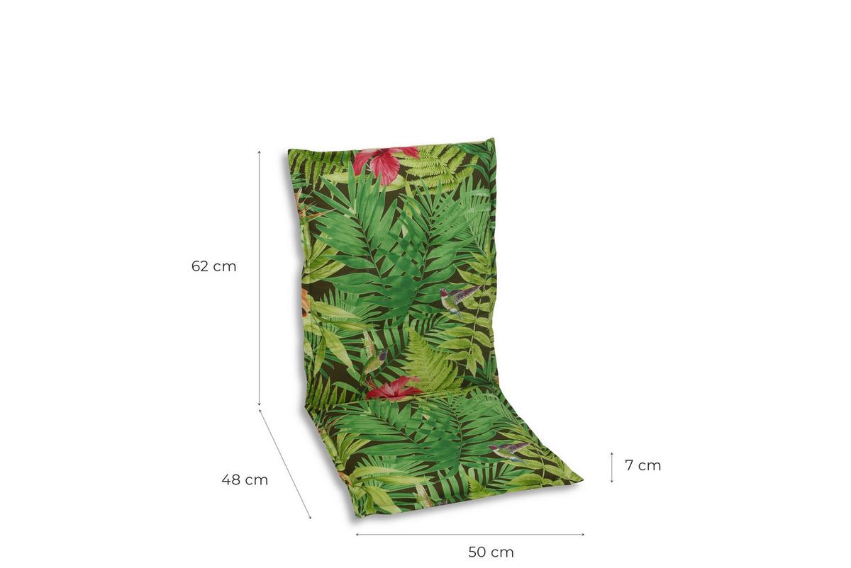 Sesselauflagenset Grün, 6-teilig - Dunkelgrün/Hellgrün, Basics, Textil (50/7/110cm)