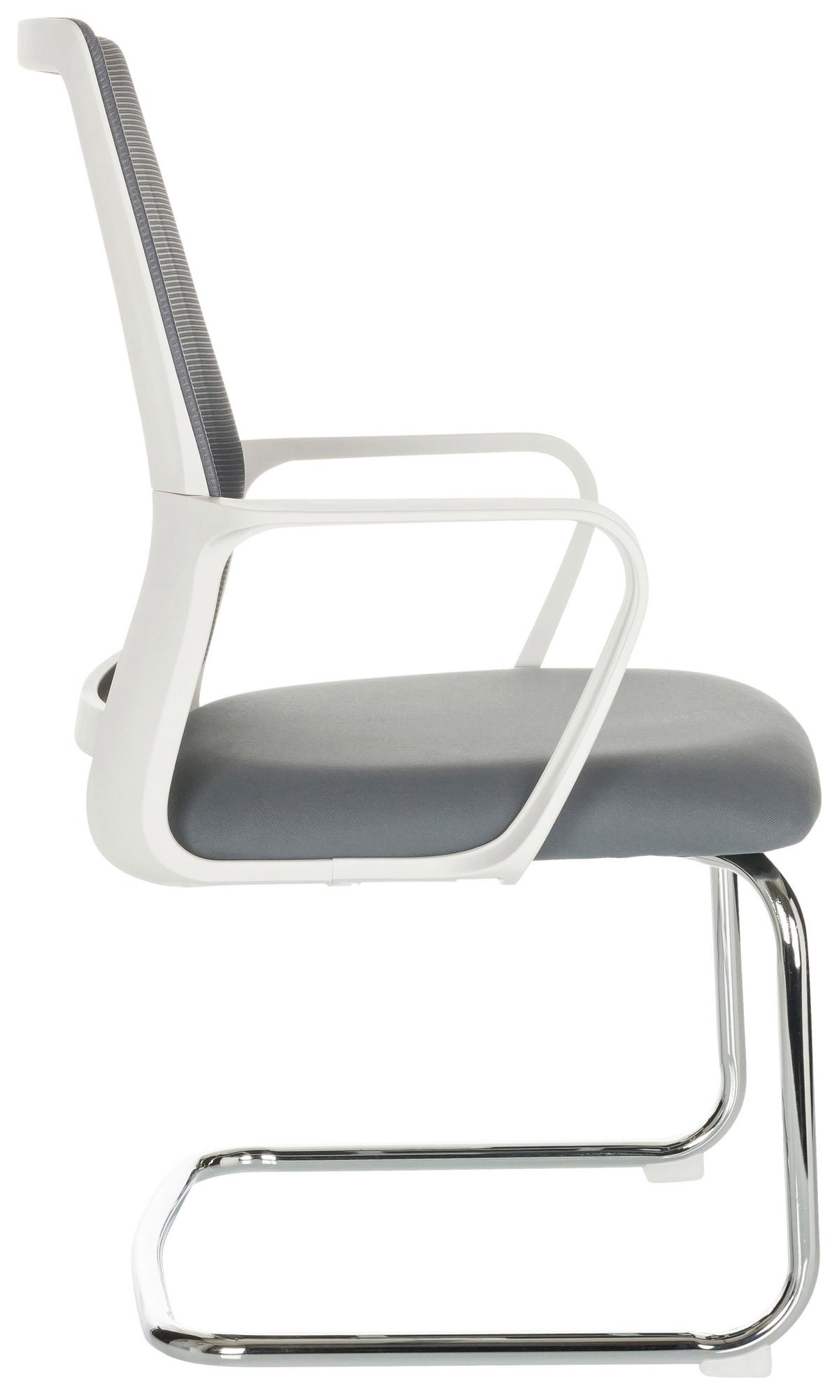 Konferenčni Stol Visiter W, Siva - srebrne barve/siva, Basics, kovina/tekstil (60/97-98/60cm) - MID.YOU