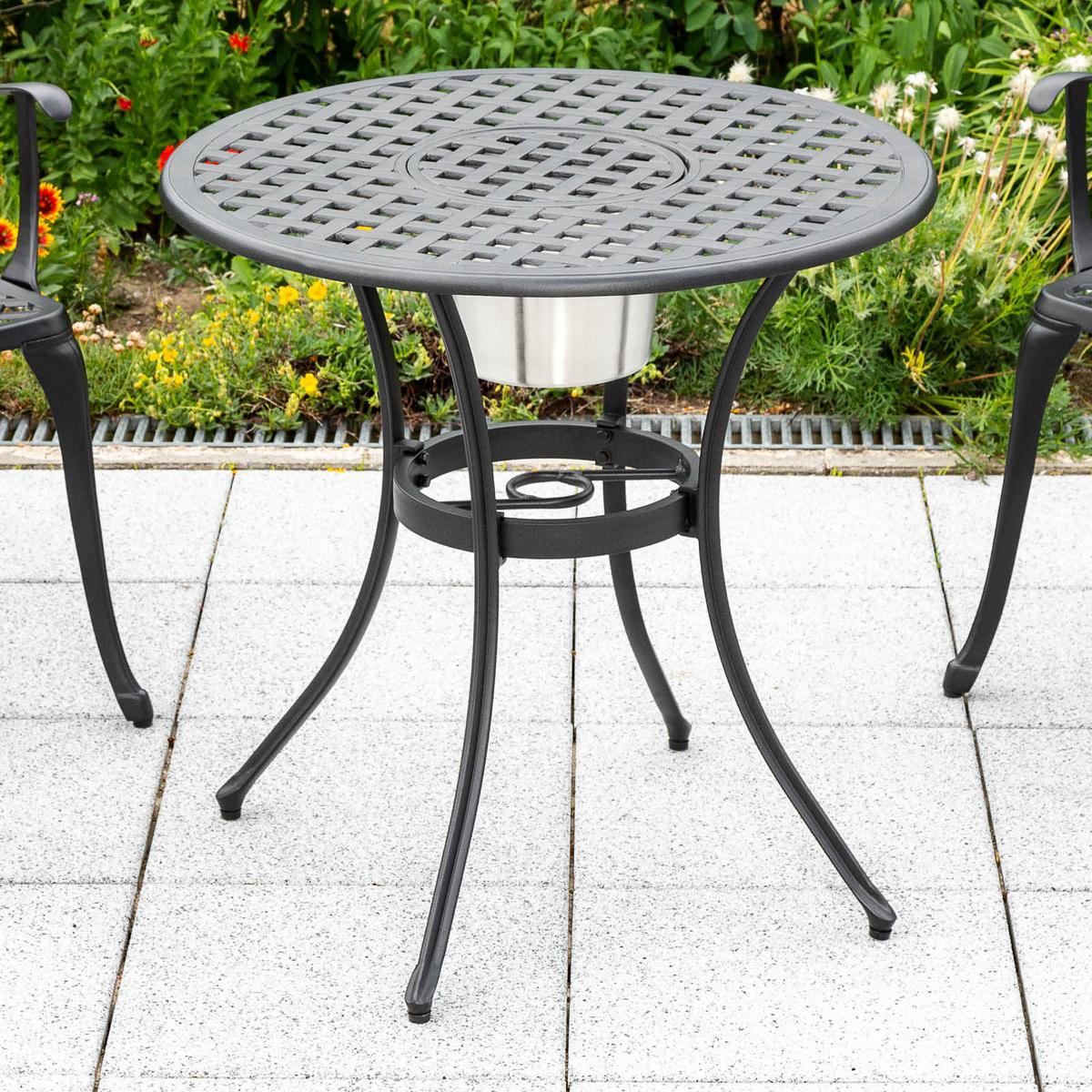 Set Za Balkon Rhodos, 3-Delno - barve grafita, Konvencionalno, kovina - Gardenson