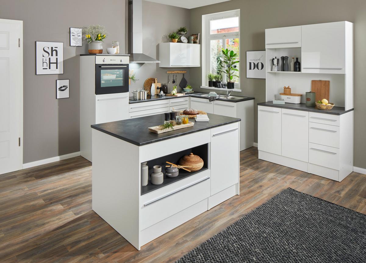 BUFET JAZZ BUFFET - biały wysoki połysk/kolor srebrny, Lifestyle, materiał drewnopochodny/tworzywo sztuczne (120/211/60cm) - MID.YOU