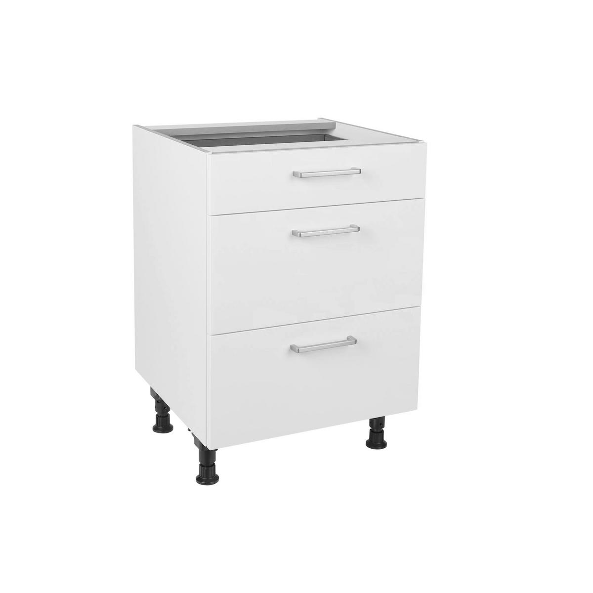 Küchenleerblock Touch High o. Geräte Weiß - Edelstahlfarben/Weiß, MODERN, Holzwerkstoff/Metall (360cm) - Nobilia