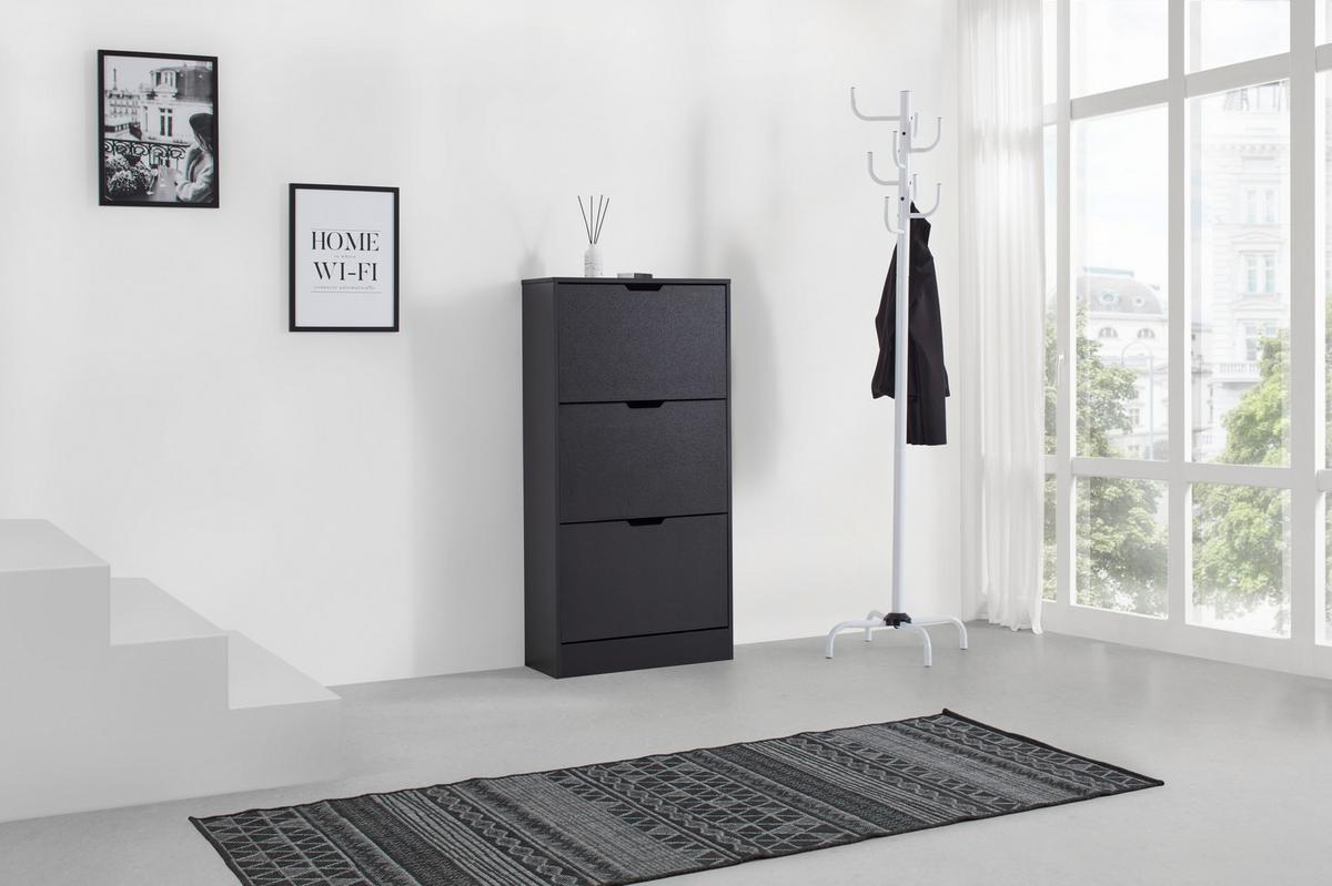 Omarica Za Čevlje Rudi, Črna - črna, Konvencionalno, leseni material (60/118/24cm) - Mömax