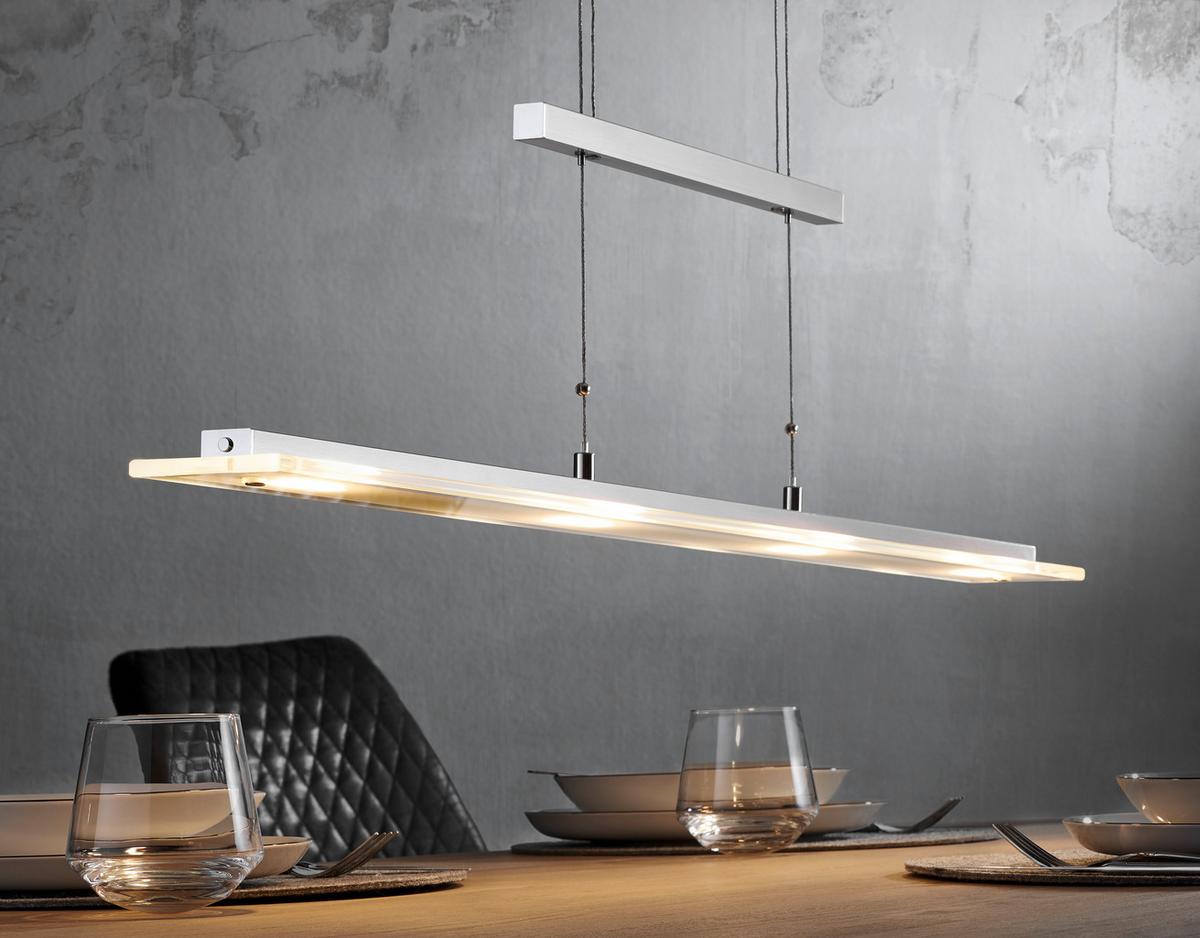 LAMPA WISZĄCA LED 211224 TENSO - kolor niklowy, Design, metal/szkło (88/9/80-150cm) - Fischer & Honsel