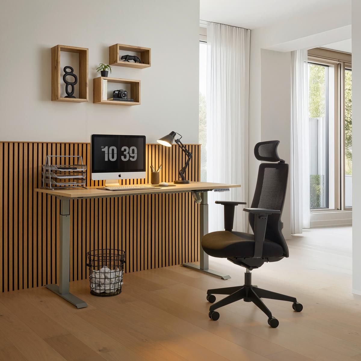 Schreibtisch Siena Eiche-/Silberfarben - Eichefarben/Silberfarben, Modern, Holzwerkstoff (160/72/77cm) - Mömax