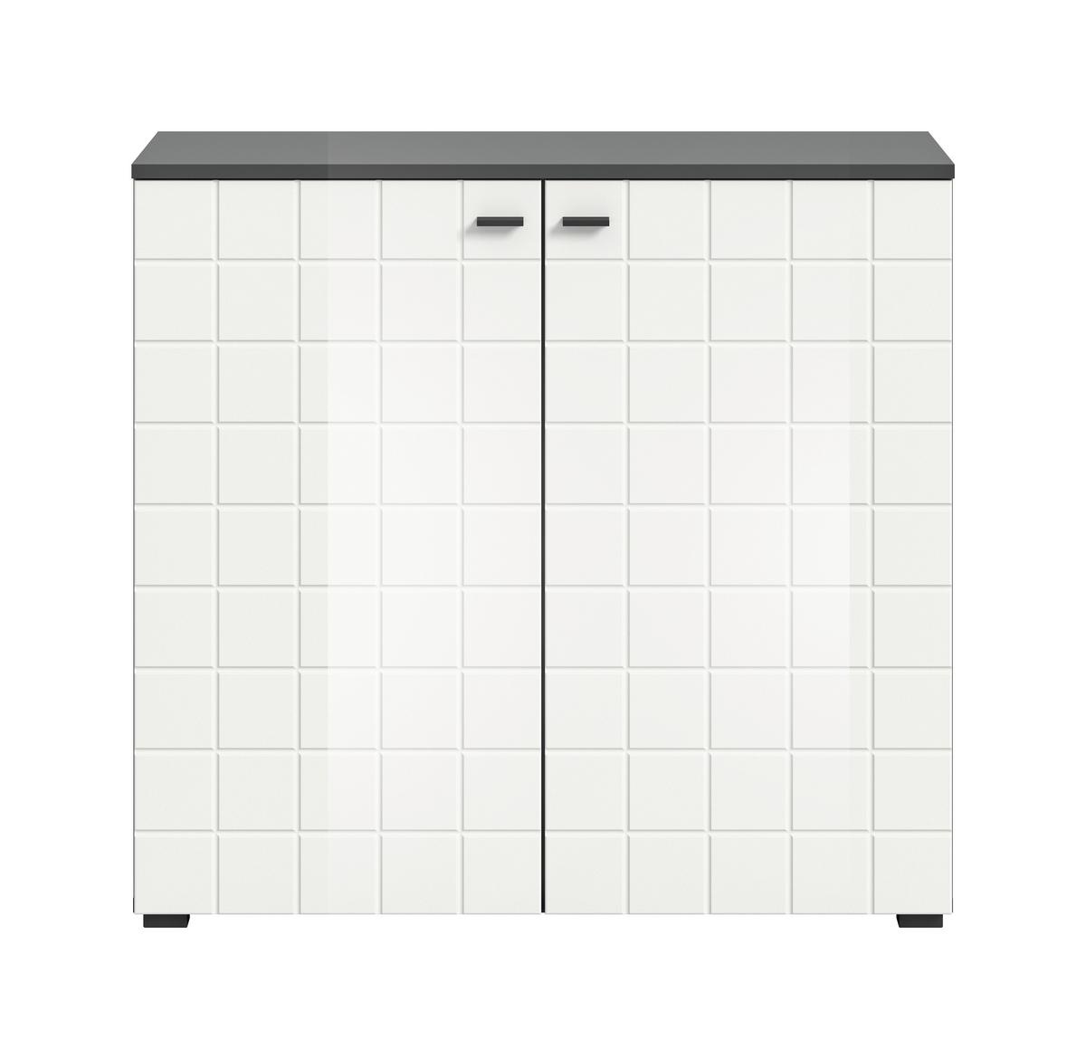 Komoda Monte, Bela, Antracit - črna/bela, Design, umetna masa/leseni material (92/87/37cm) - MID.YOU