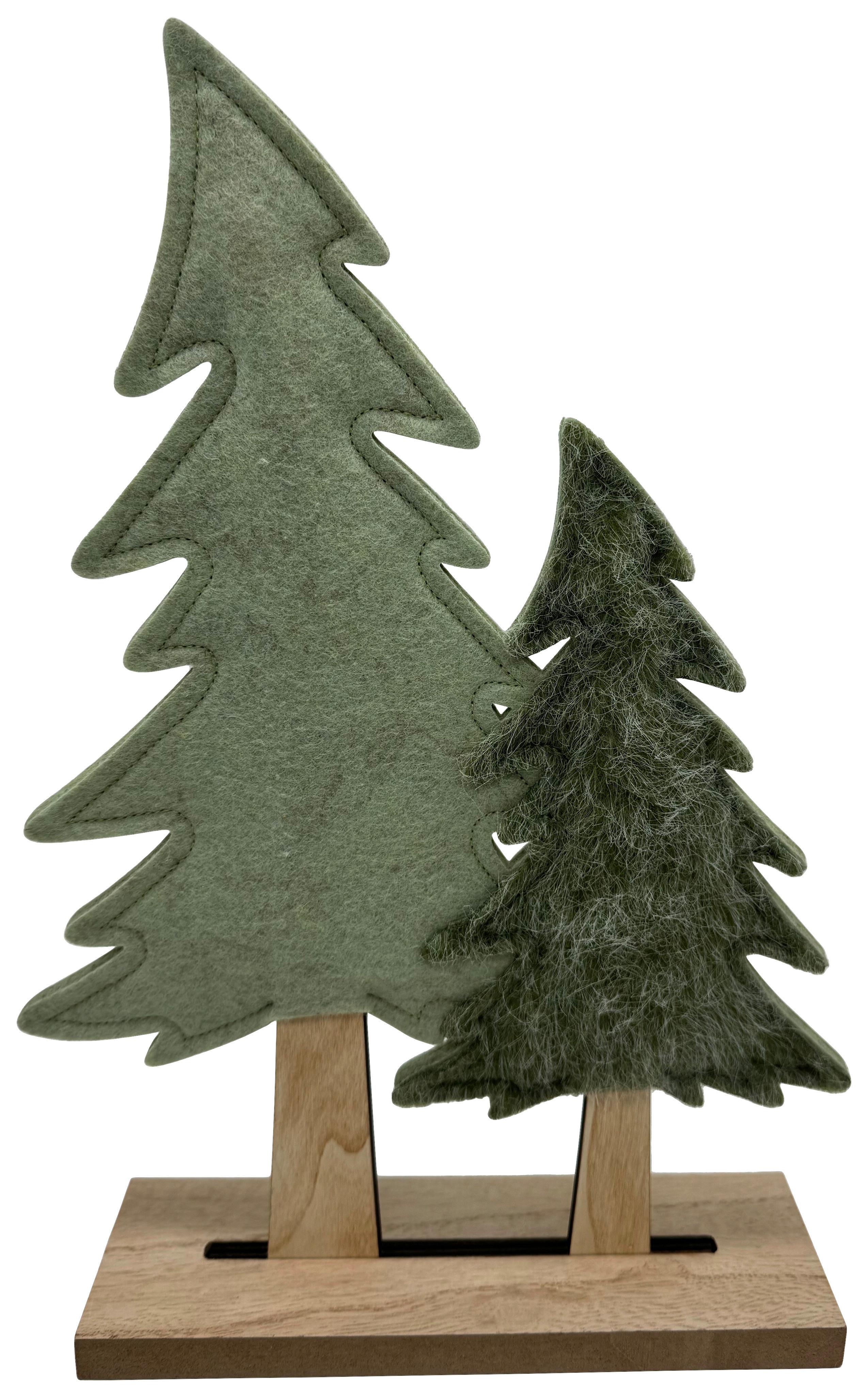 Okrasno Drevo Niko - zelena/naravne barve, Konvencionalno, tekstil/leseni material (19/31/6cm) - Mömax
