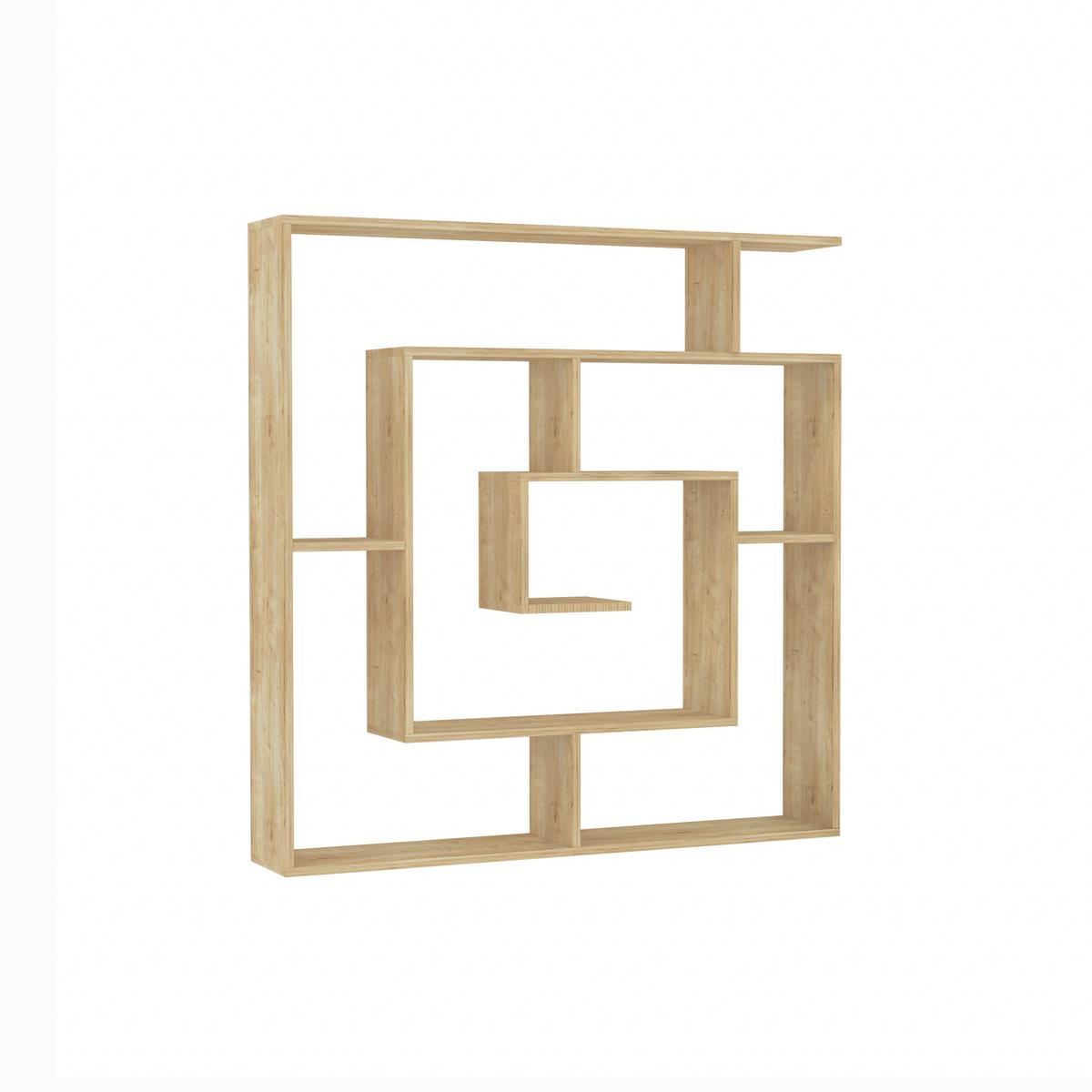 Bücherregal Labirent ca. 125x129x22 cm Eichefarben - Eichefarben, Design, Holzwerkstoff (125/129/22cm) - Livetastic