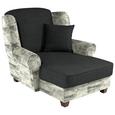 Fotelja Living - bijela/tamno siva, Romantik / Landhaus, drvo/tekstil (120/98/138cm) - Modern Living Fotelja Living - bijela/tamno siva, Romantik / Landhaus, drvo/tekstil (120/98/138cm) - Modern Living