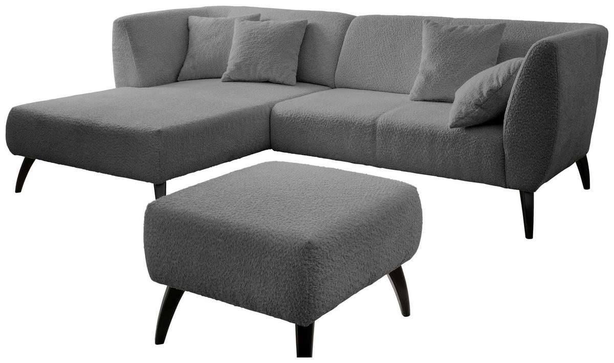 Wohnlandschaft Colori Anthrazit Bouclé - Anthrazit/Schwarz, MODERN, Holz/Textil (160/264cm) - MID.YOU
