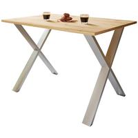SCHREIBTISCH LONA - Honigeiche/Silberfarben, Design (160/76/80cm) - MID.YOU