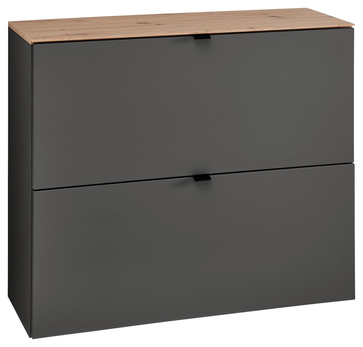 SZAFKA UCHYLNA NA BUTY DIANA - czarny/kolor grafitowy, Modern, materiał drewnopochodny/metal (100/84/37cm) - Voleo